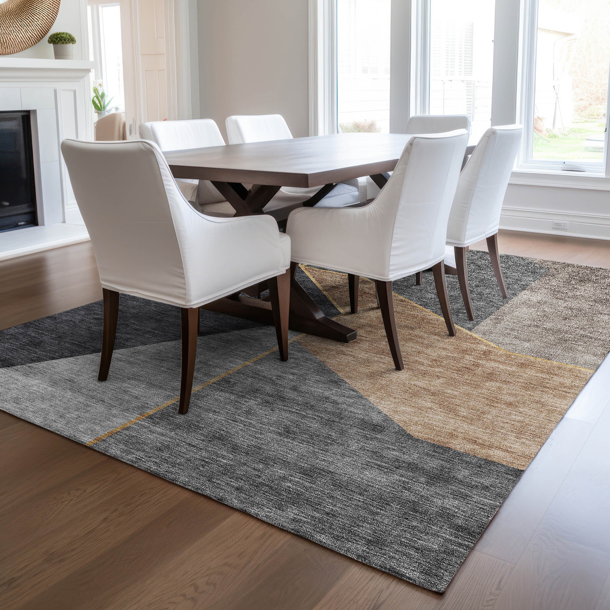 Addison Rugs ACN648CC3X5 Chantille ACN648CC 3 x 5 (ft) Polyester Charcoal Rectangular Indoor/Outdoor Abstract Machine washable Area rug
