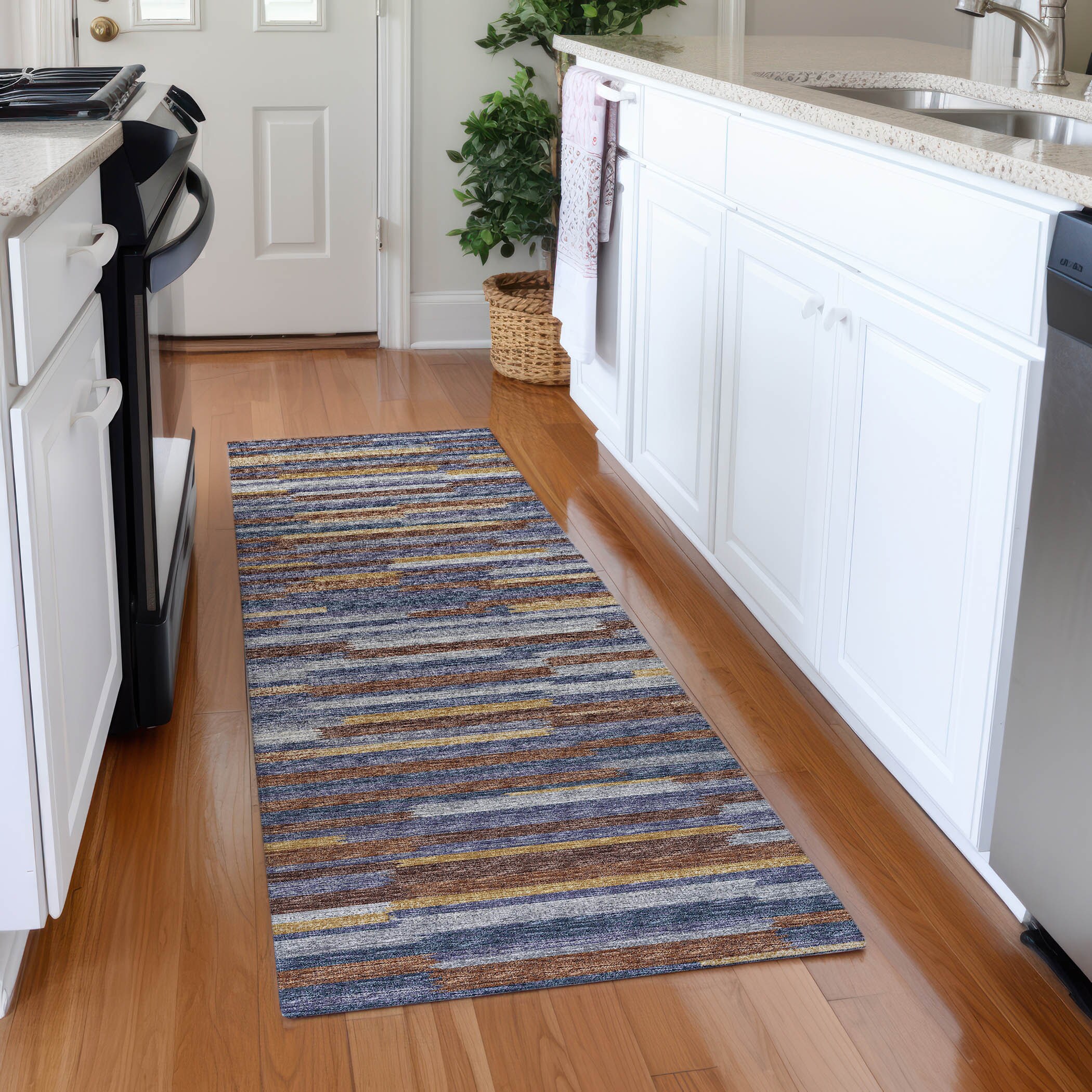 Addison Rugs AMF114LA2X8 Mayfield AMF114LA 2 x 7 (ft) Loomed Polyester Landscape Rectangular Indoor Geometric Machine washable Area rug