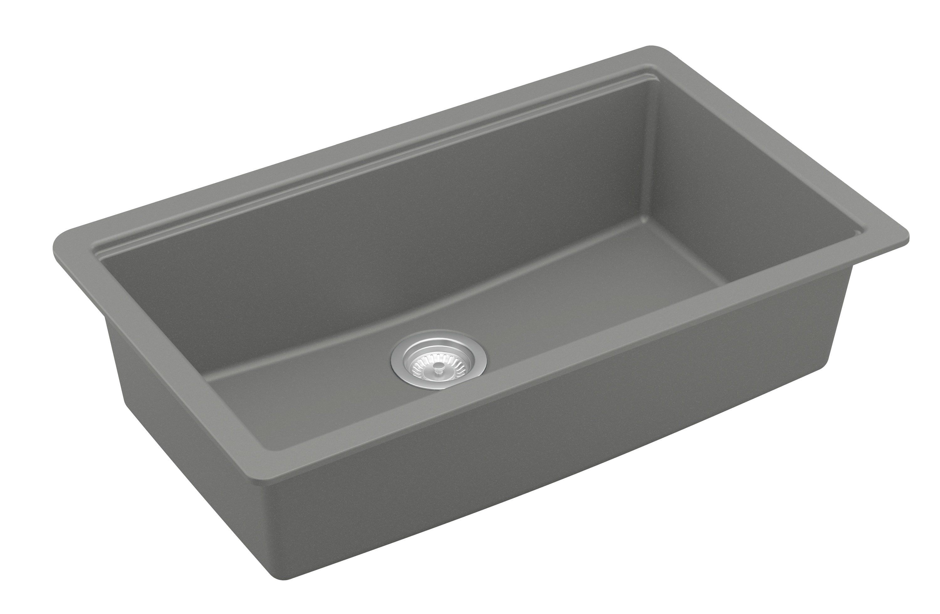 Gray Quartz Single Bowl Undermount Workstation Kitchen Sink