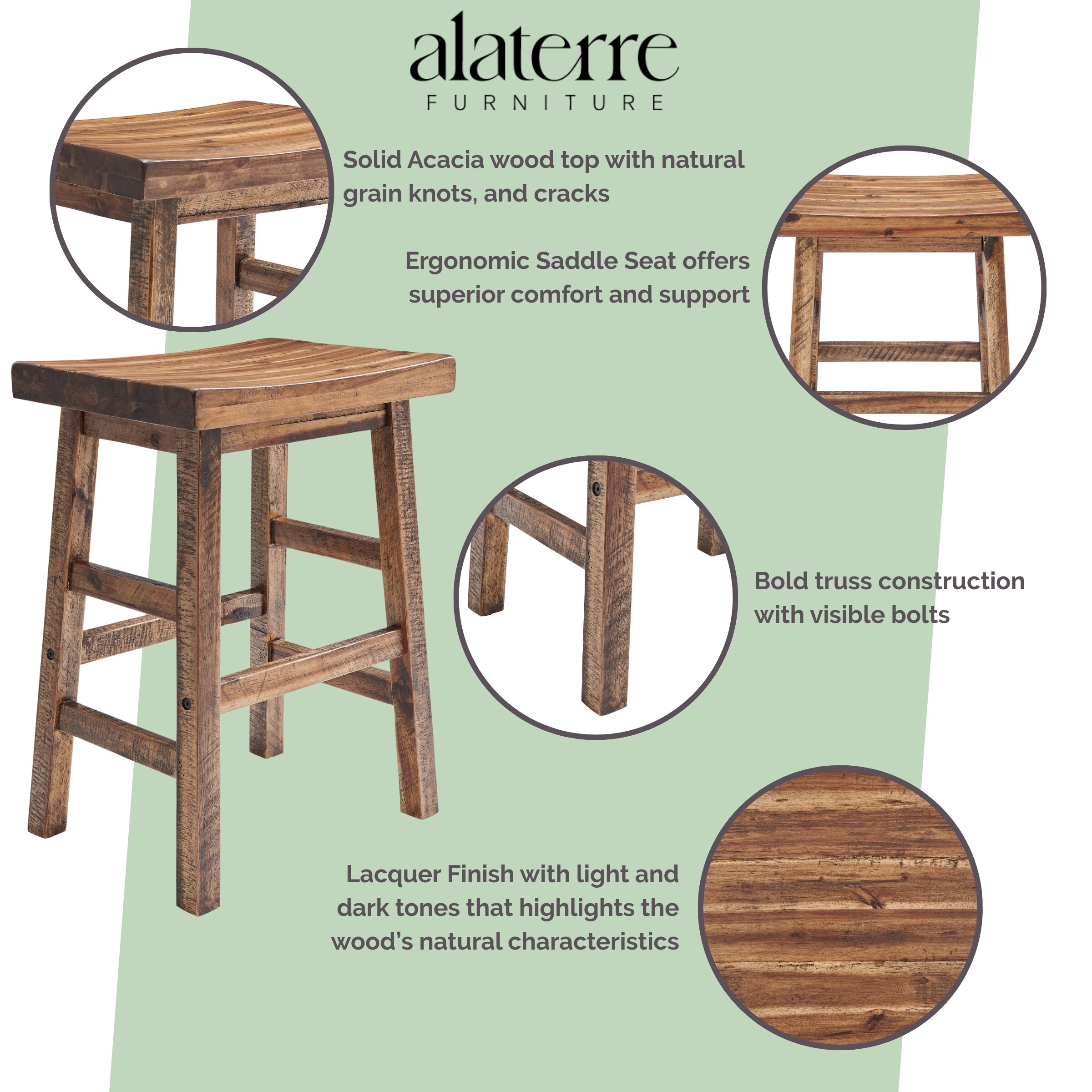 Alaterre Furniture ANDU2174 stools - View #3