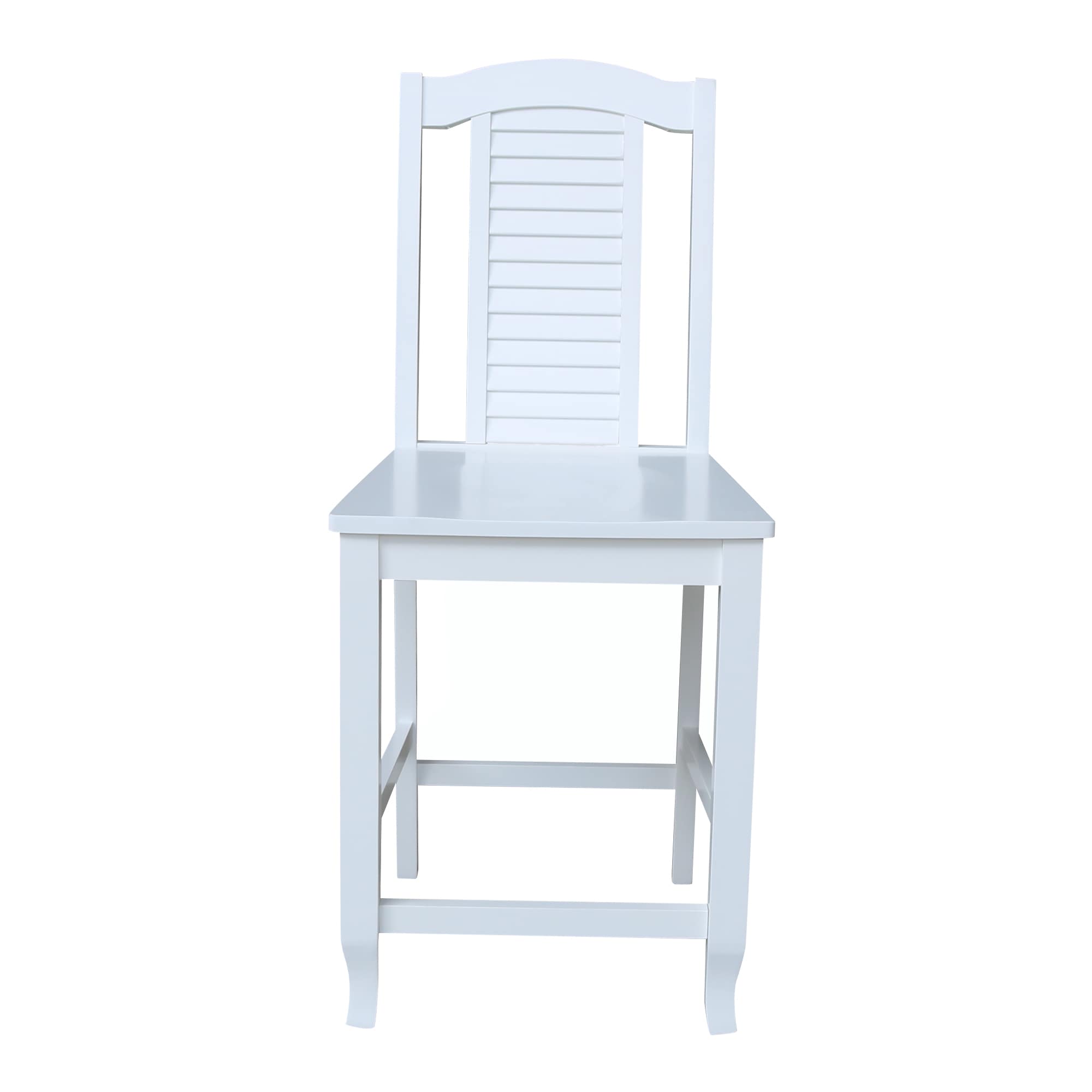 International Concepts S08-452 White 24-in H Counter height Square seat Wood Bar Stool and Back