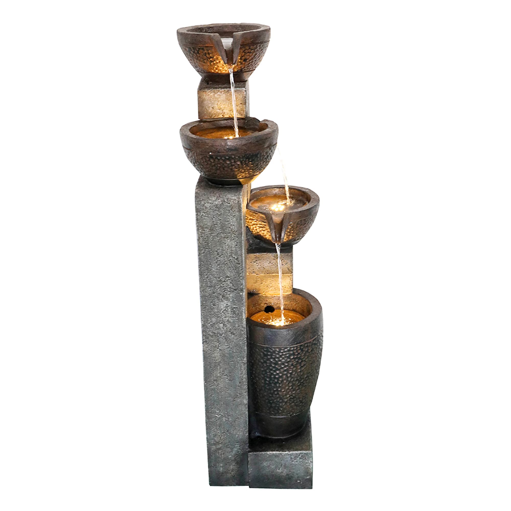 Watnature 40-in H Resin Outdoor Fountain Statue Pump Included in the ...