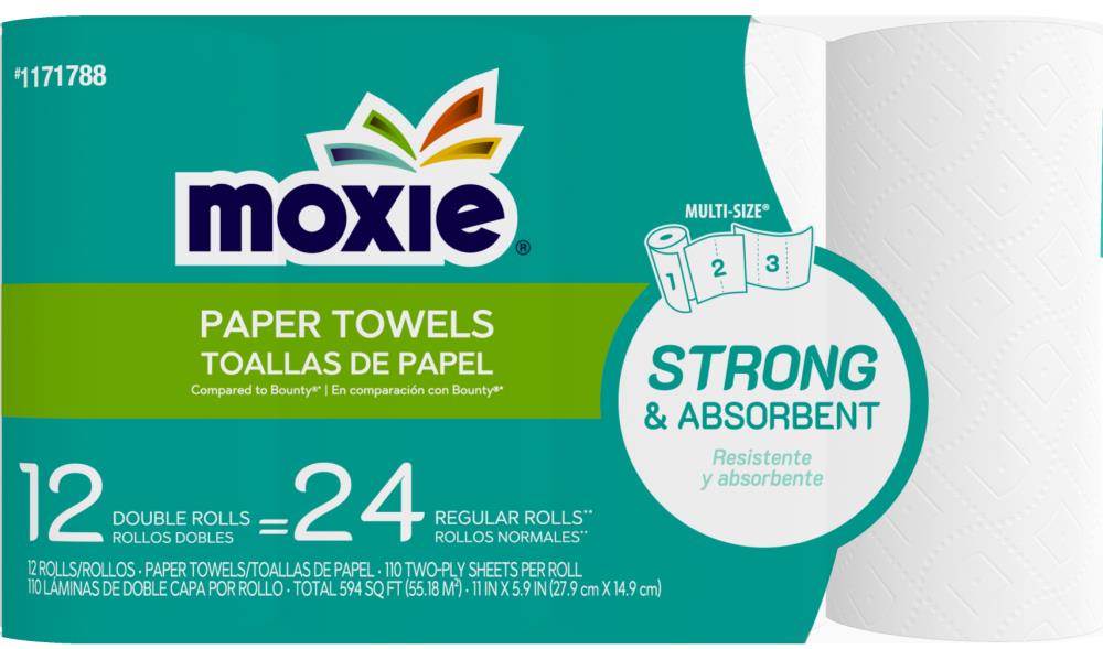 MOXIE 12 double roll paper towels 12-Count Paper Towels in the