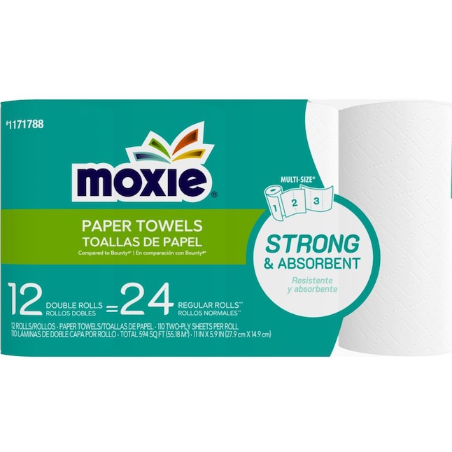 MOXIE 12 double roll paper towels 12-Count Paper Towels in the