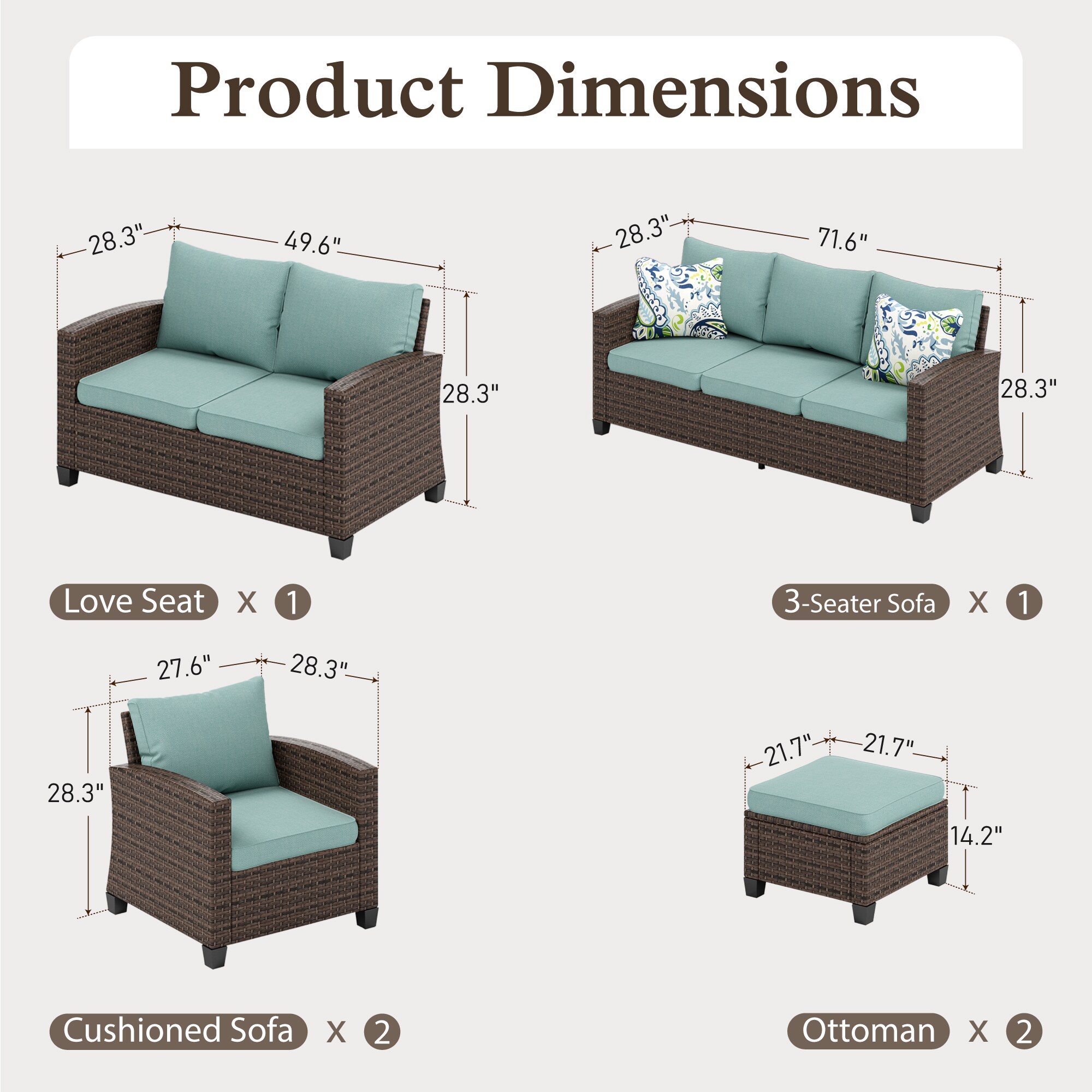 Sunshine Valley CR007-02-9-BU Patio-Conversation-Sets - View #9
