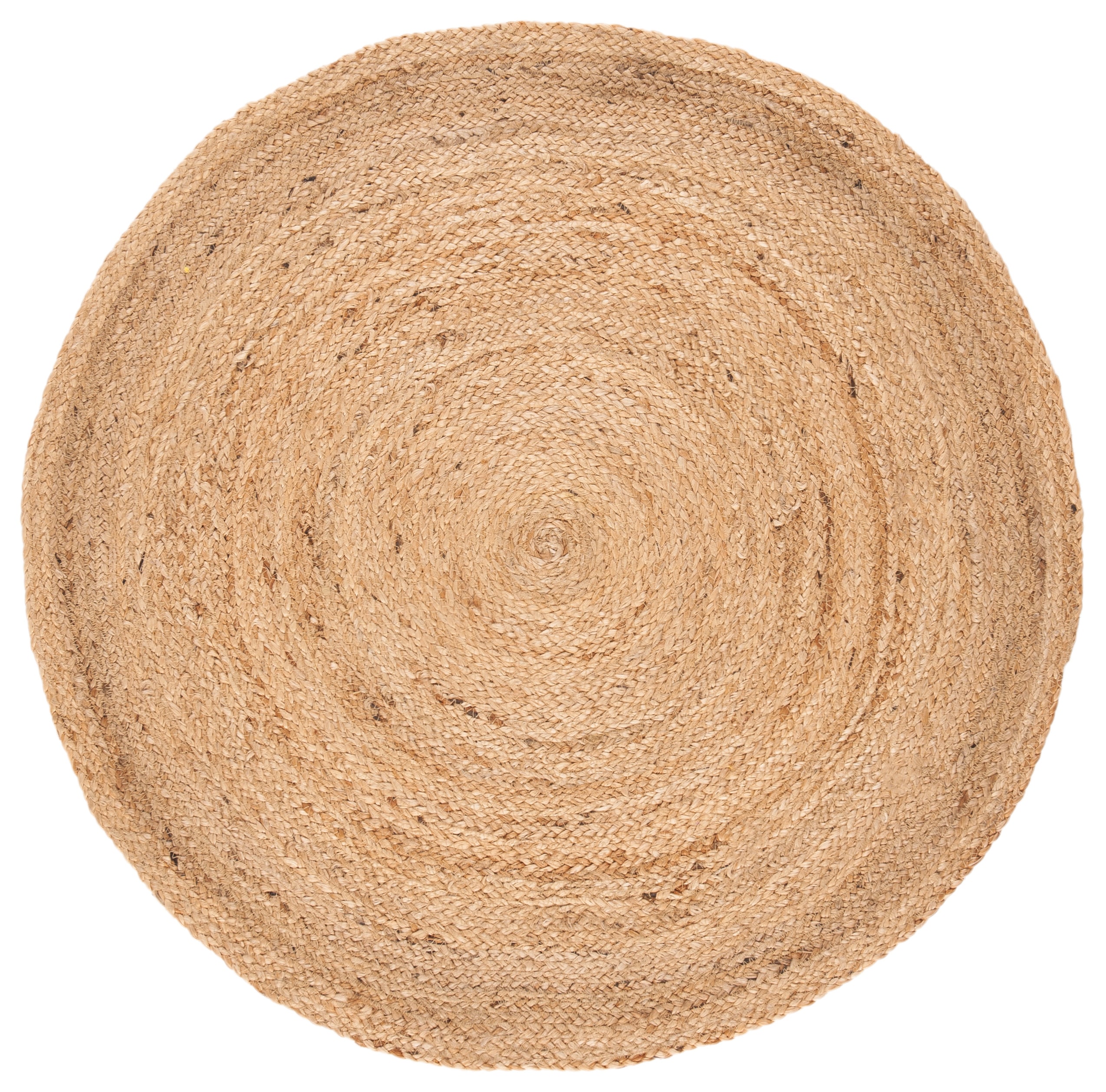 Natural Round Hand-Knotted Jute Rug, 4' x 4'