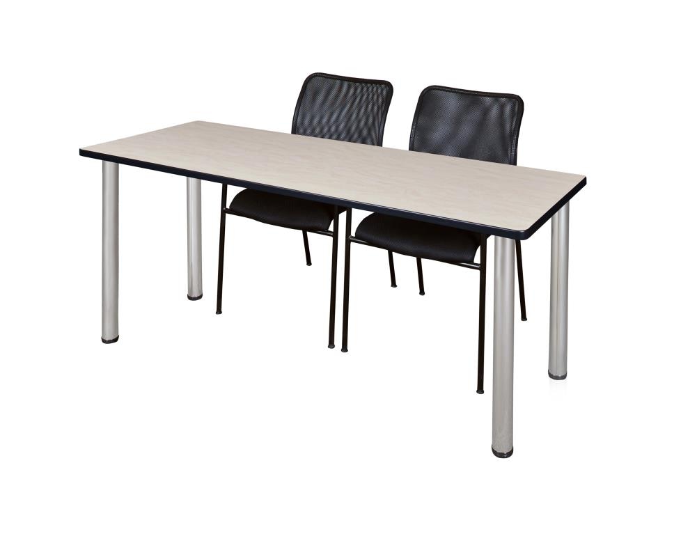 Regency MT7224PLBPCM75BK Training Off-white 4-Person Training Table (72-in W x 29-in H)