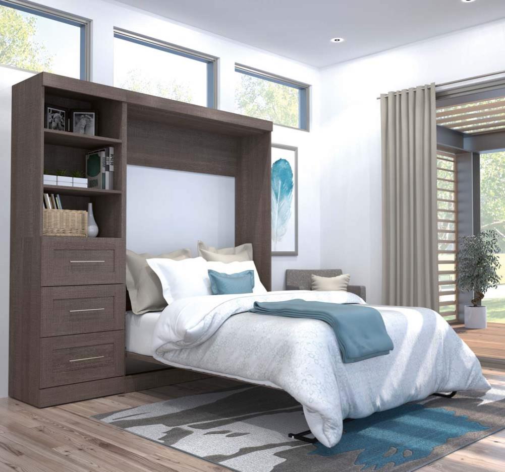 Bestar 26868-47 Pur Bark Gray Full Composite Murphy Bed