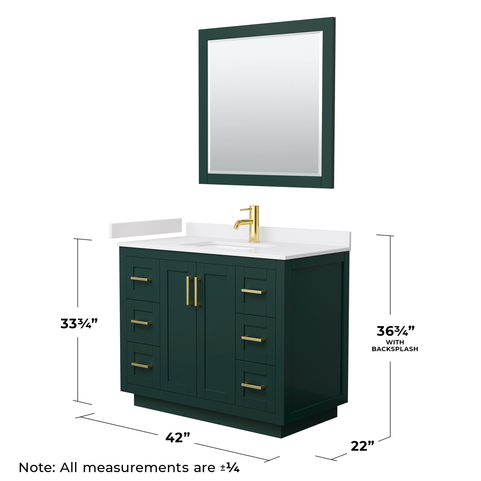 Wyndham Collection WCF292942SGDWCUNSM34 Bath-Vanity-Combo - View #6