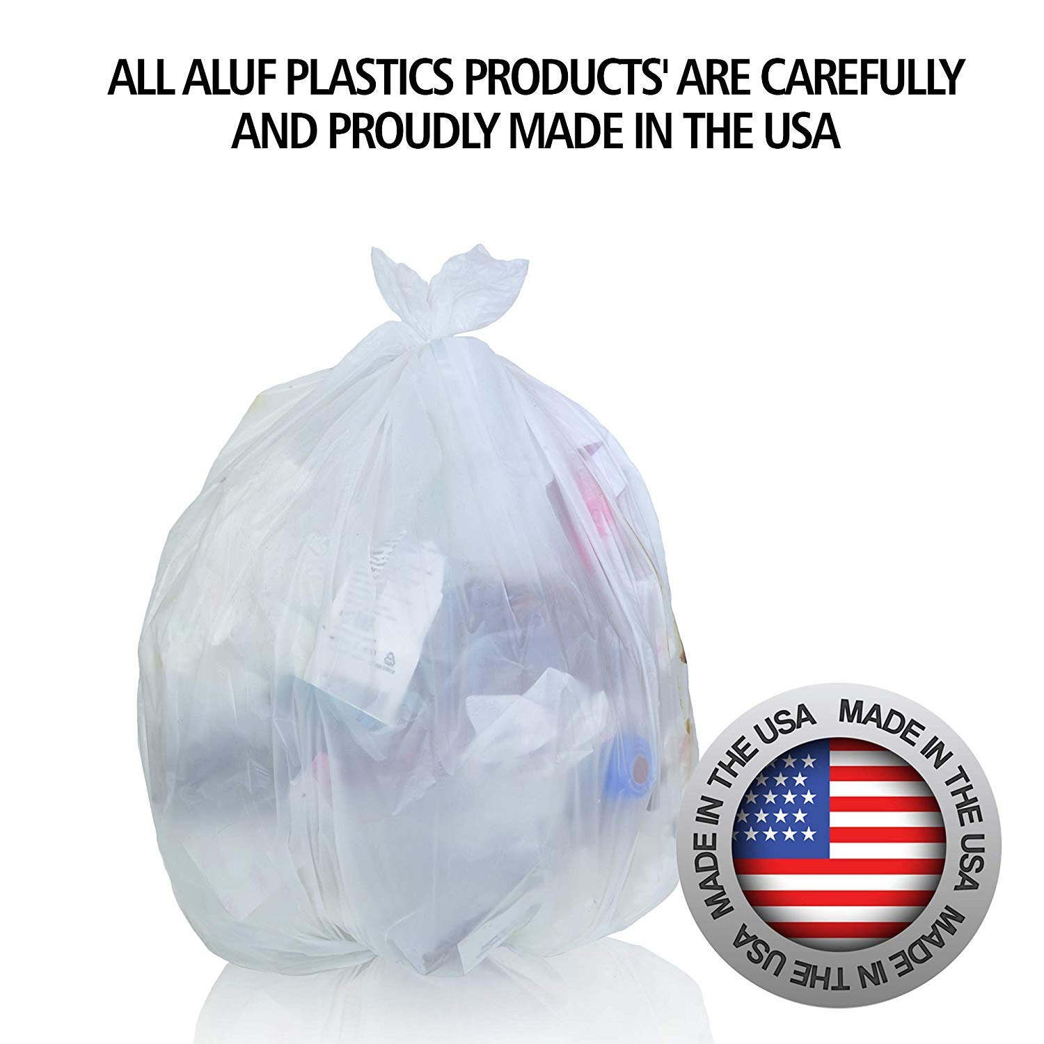 Aluf Plastics 26 Gal.29 in. x 44 in. 13 Micron Clear Slim Jim Trash Bags (250-Count)
