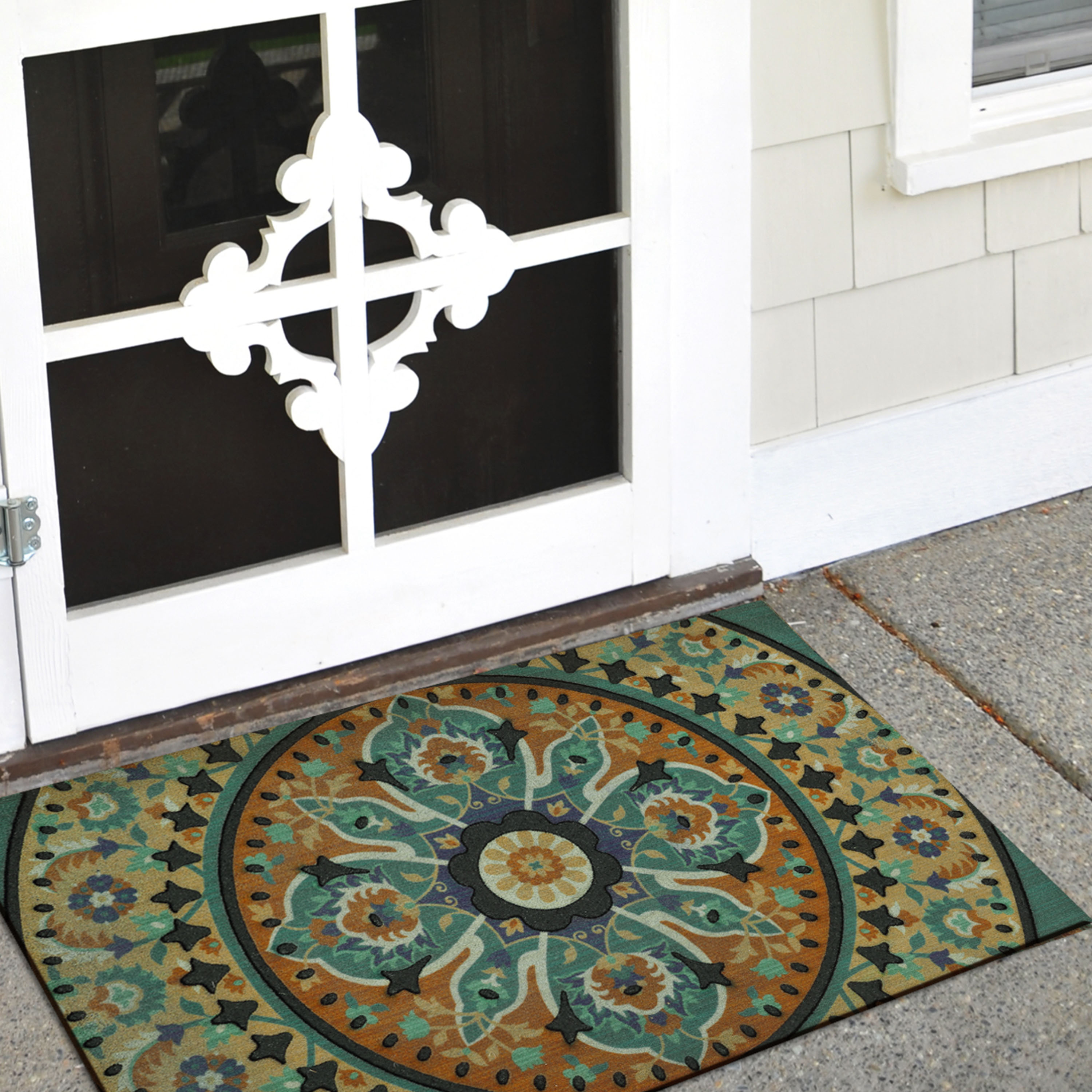 Mohawk Home 2-ft x 3-ft Beige Rectangular Outdoor Decorative Door Mat in  the Mats department at