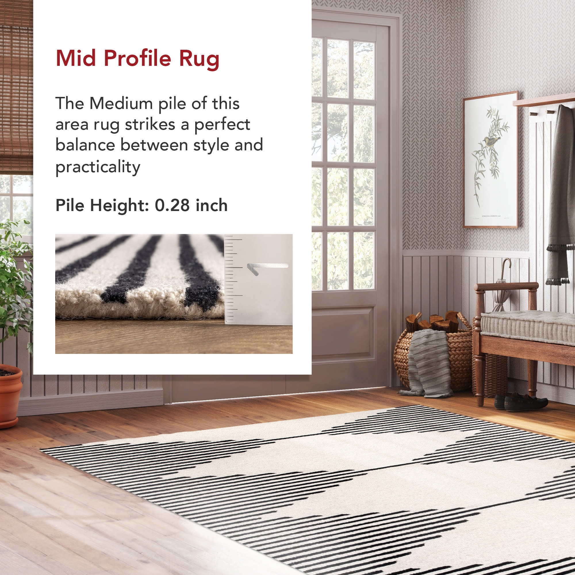 Ivory Handmade Rectangular Wool Blend 8'x10' Area Rug