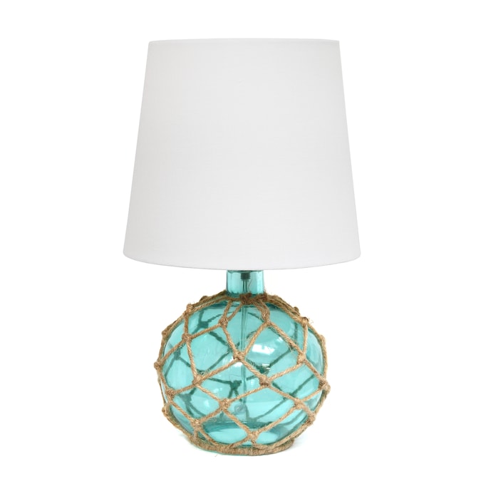 Aqua Table Lamp With Fabric Shade, Elegant Designs Table Lamp