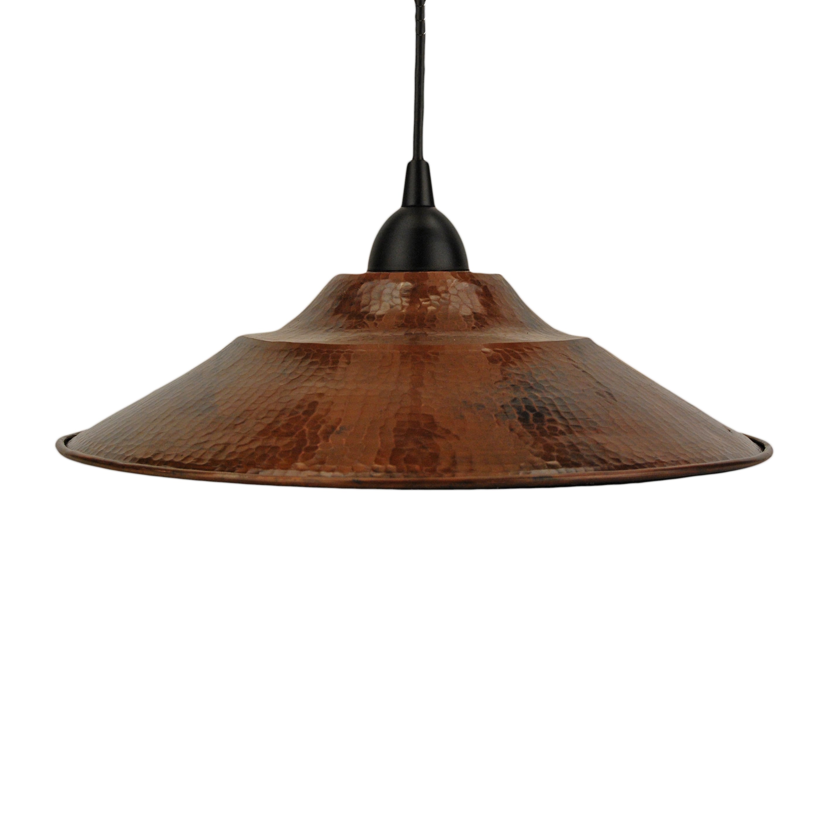 Lustrous Bronze Matte Black 13" Hand Hammered Copper Pendant Light