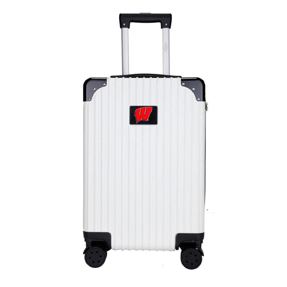 Mojo Licensing CLWIL210_WHITE NCAA Wisconsin Badgers 23.75 x 15.5 x 9.75 White Polycarbonate Hardshell Carry-on Bag (1-Bag)