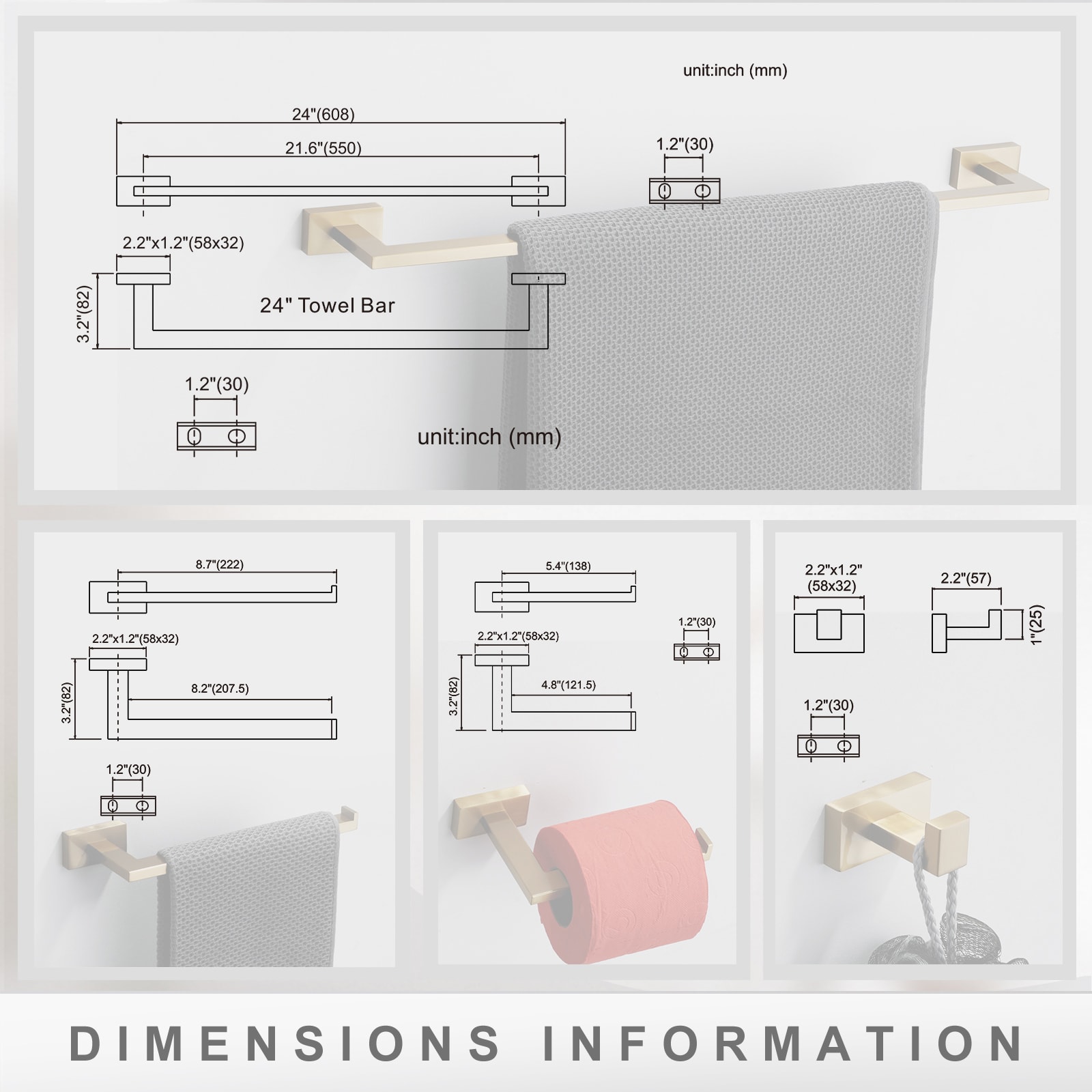 WOWOW 410115G-LW Decorative-Bath-Hardware-Kits - View #3
