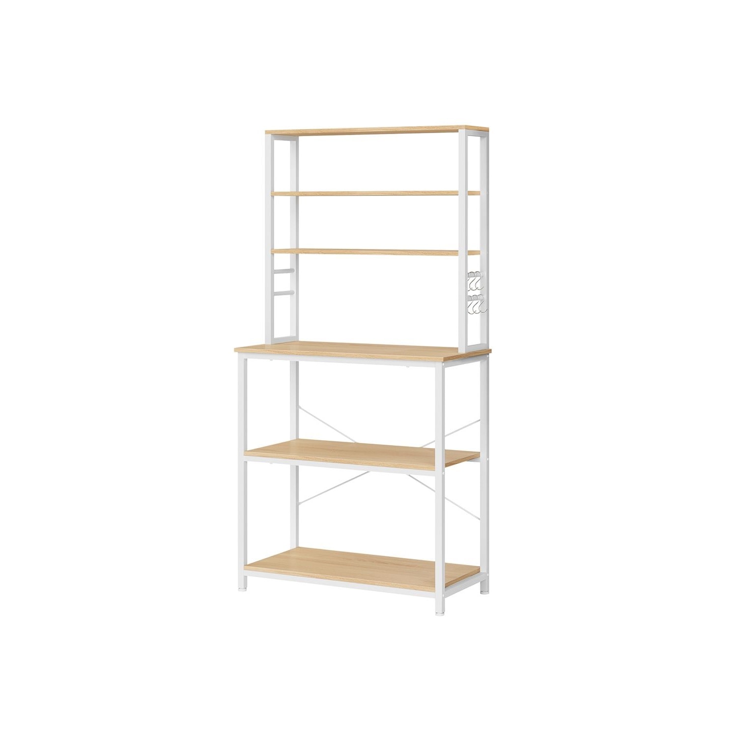 Slickblue Freestanding Rustic Rustic Brown/Light Ivory Bakers Rack with ...