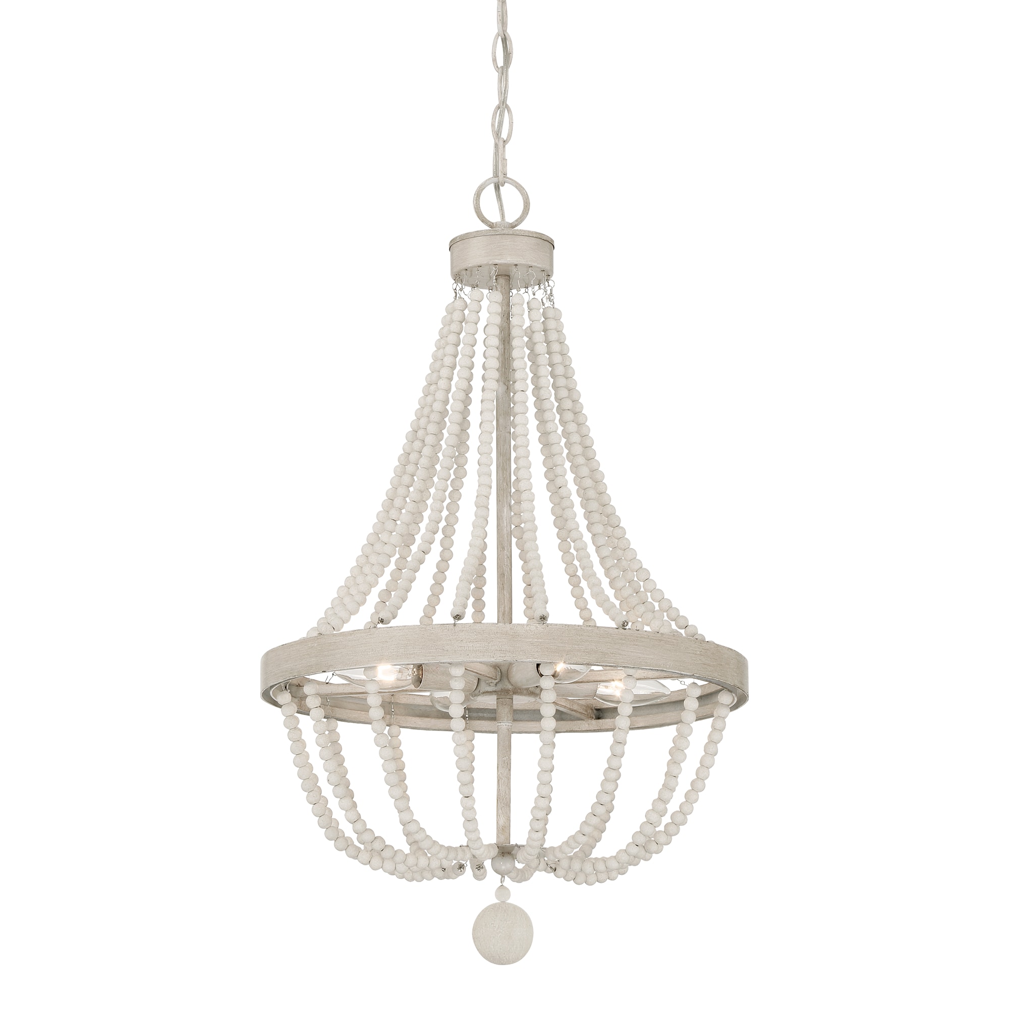 ACROMA 5904WO Streator 4 -Light Matte Off-white Farmhouse Bare bulb For Use in Bedrooms, Dining Rooms, Foyers, Kitchens, Living Rooms Chandelier