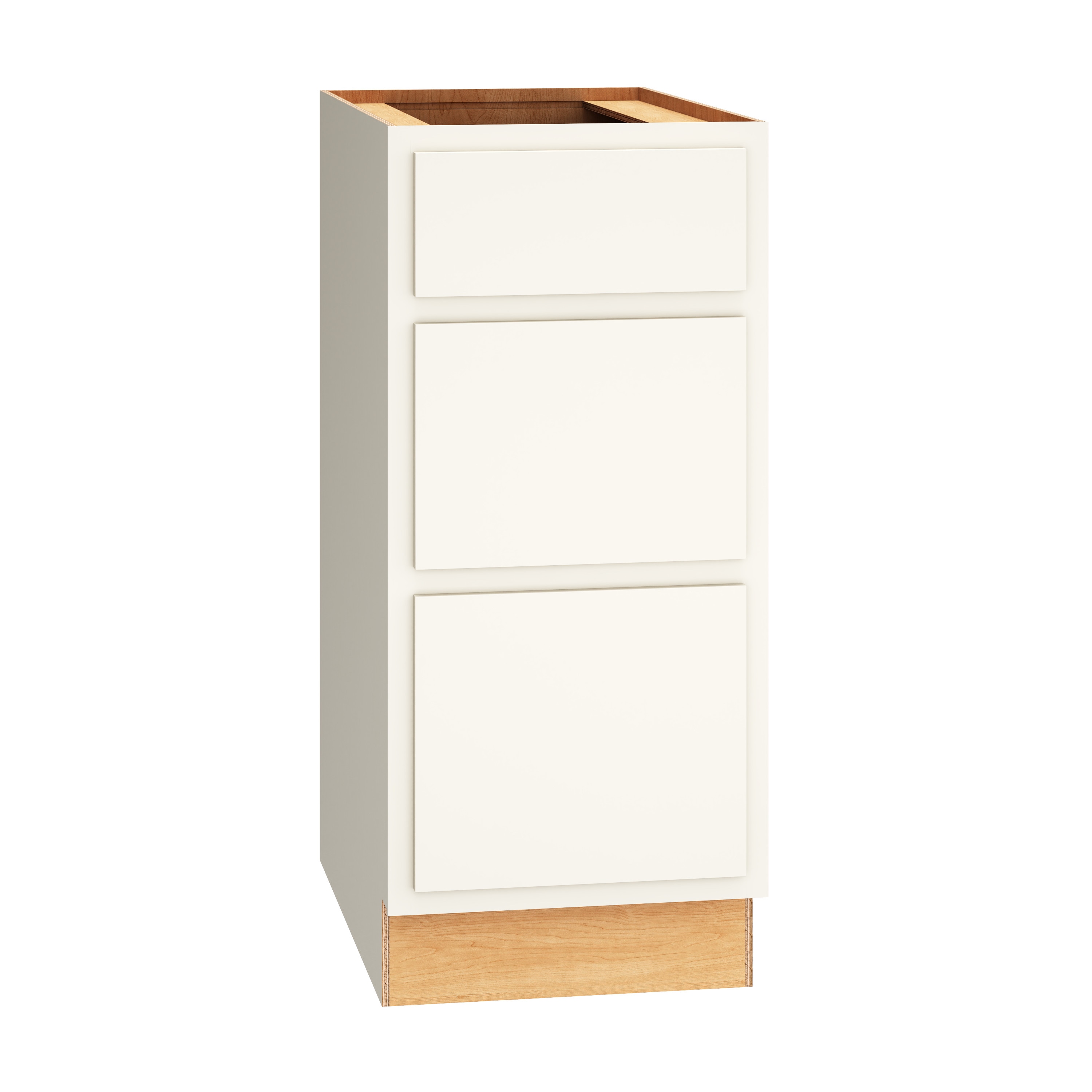 Diamond Express 321 3DB15 Jamestown 15-in W x 34.5-in H x 24-in D White Partial Overlay 3 -Drawers Drawer Base Fully assembled Plywood Cabinet (Recessed Panel Shaker)