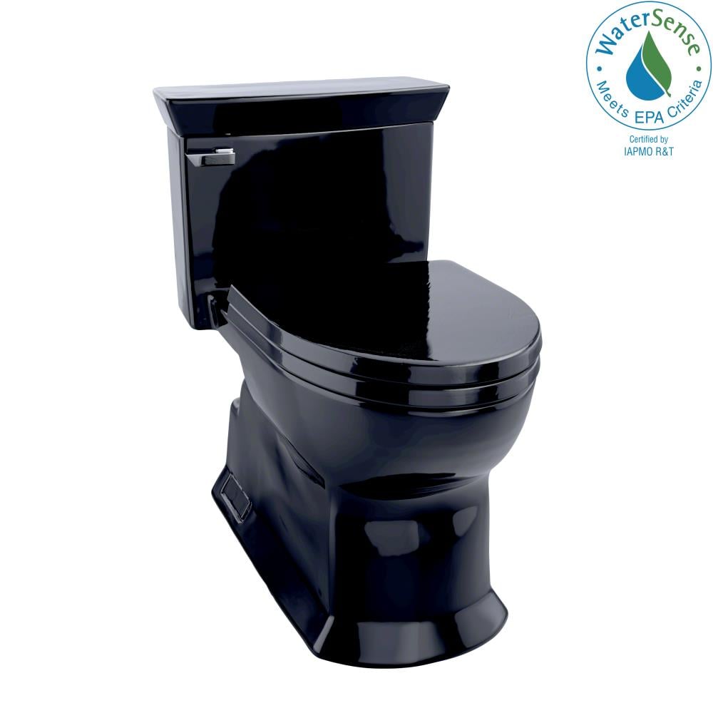 TOTO Eco Soiree Ebony Elongated Chair Height WaterSense Toilet 12-in ...