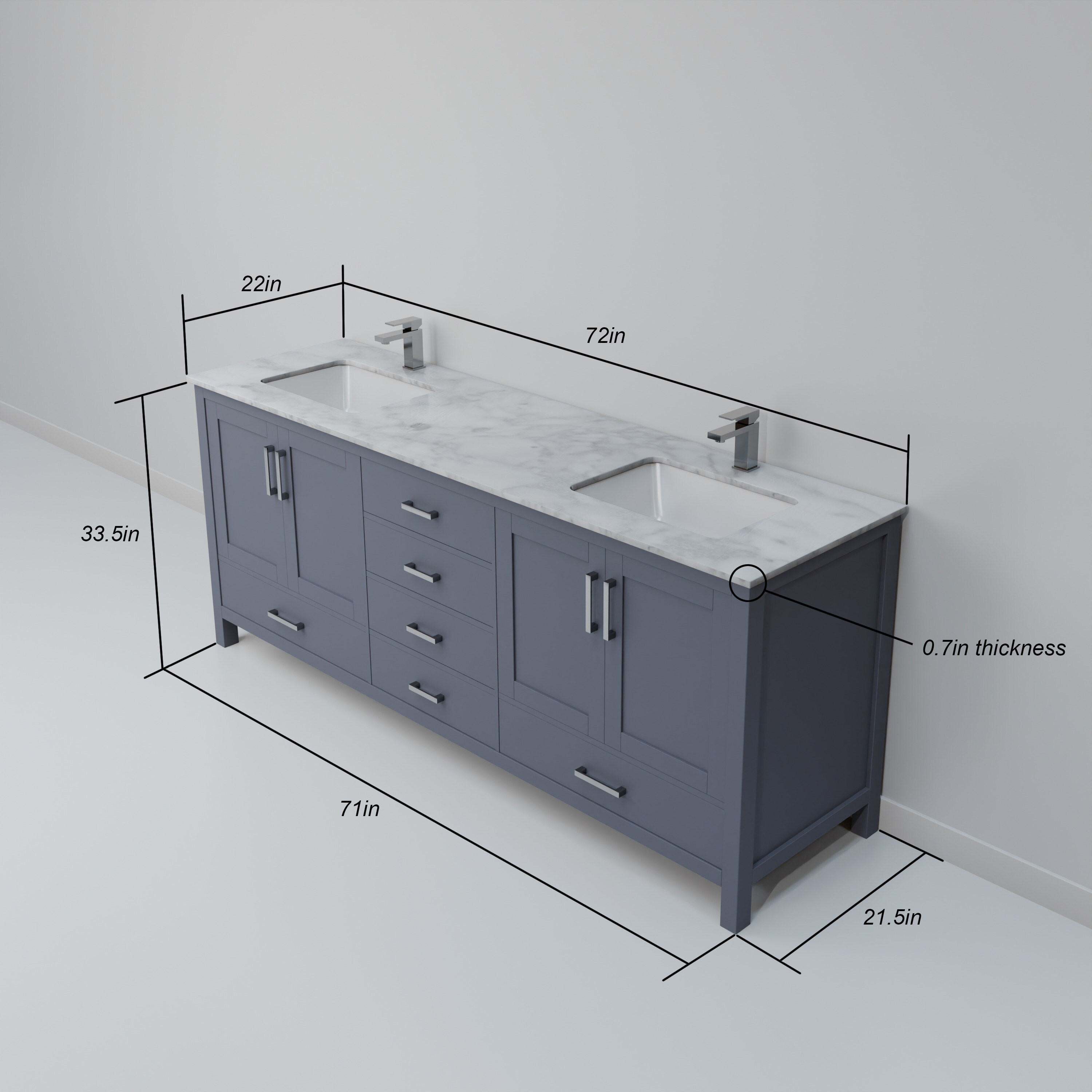 Lexora LJ342272DBDS000 Bath-Vanity-Combo - View #8