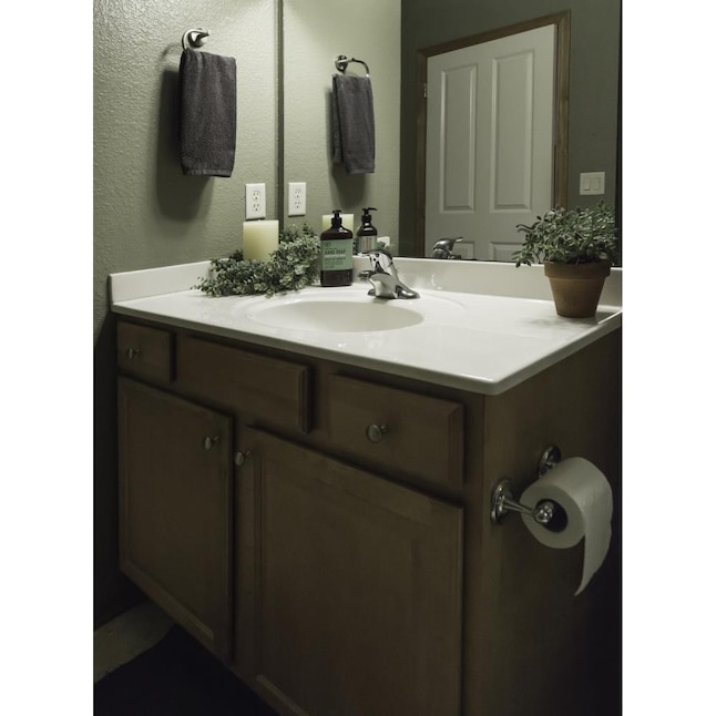 Design House 37-in White On White Cultured Marble Integral Single Sink ...