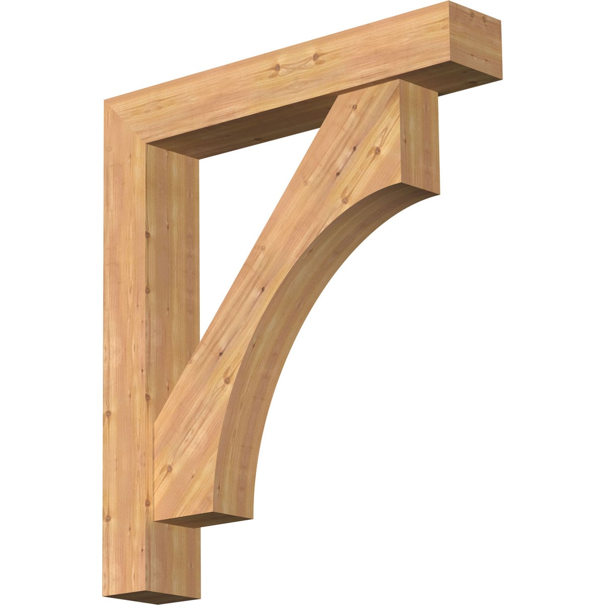 Ekena Millwork 1464502 Westlake Block Smooth Bracket with Offset Brace Western Red Cedar Wood Standard Bracket