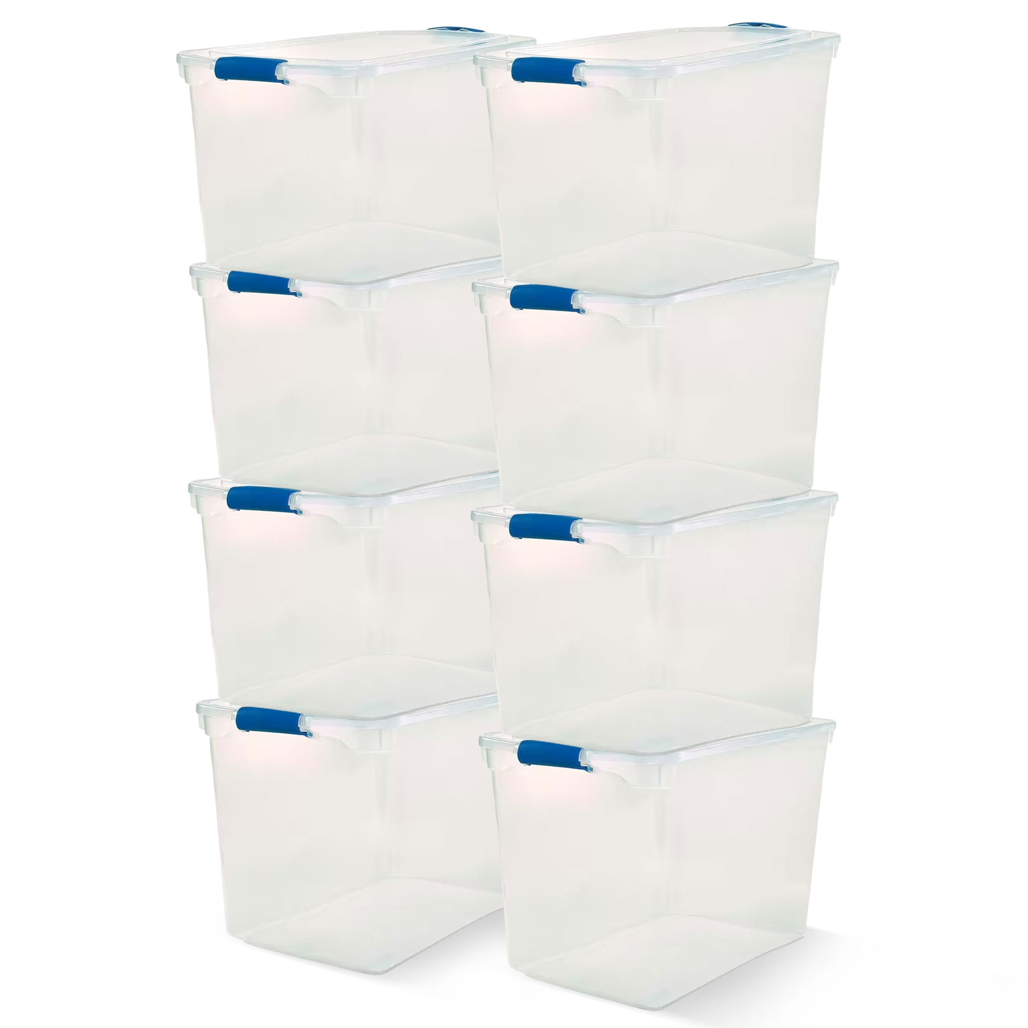 Homz Products 293958 Homz 112 Quart Heavy Duty Clear Plastic Stackable Storage Containers  8 Pack
