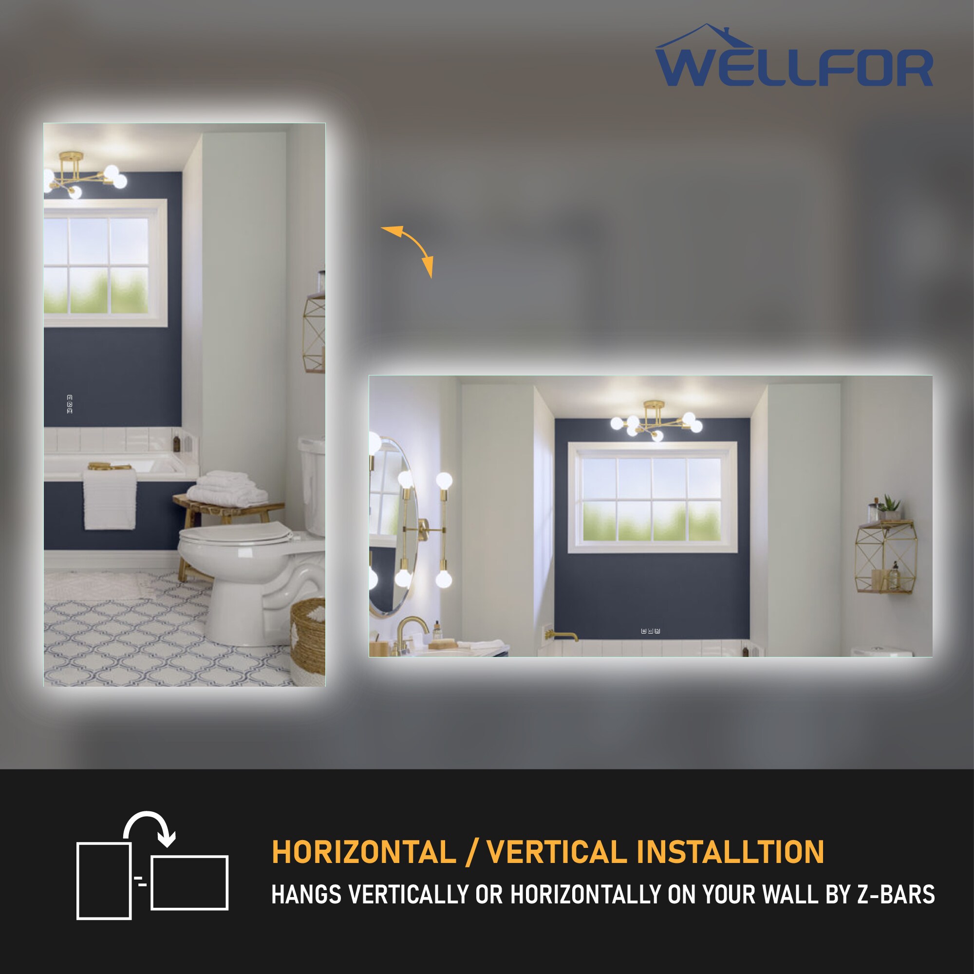 WELLFOR W15MRL7236 Framed-Bath-Mirrors - View #9