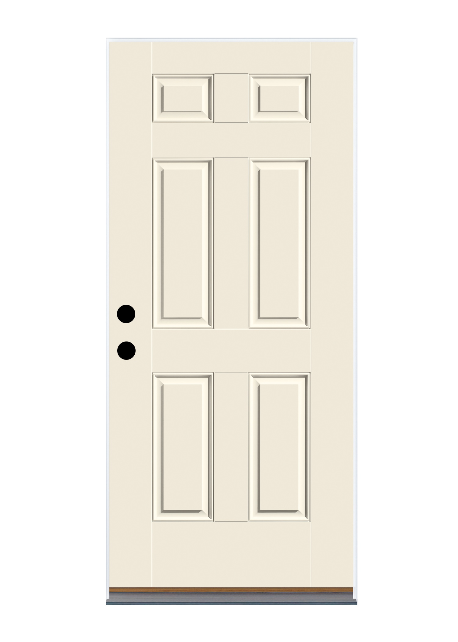 Therma-Tru Benchmark Doors 36-in x 80-in Fiberglass Half Lite Left-Hand Inswing Ready To Paint Prehung Single Front Door Insulating Core with Blinds -  B6S30SD8P12ZMBECZUULIN4