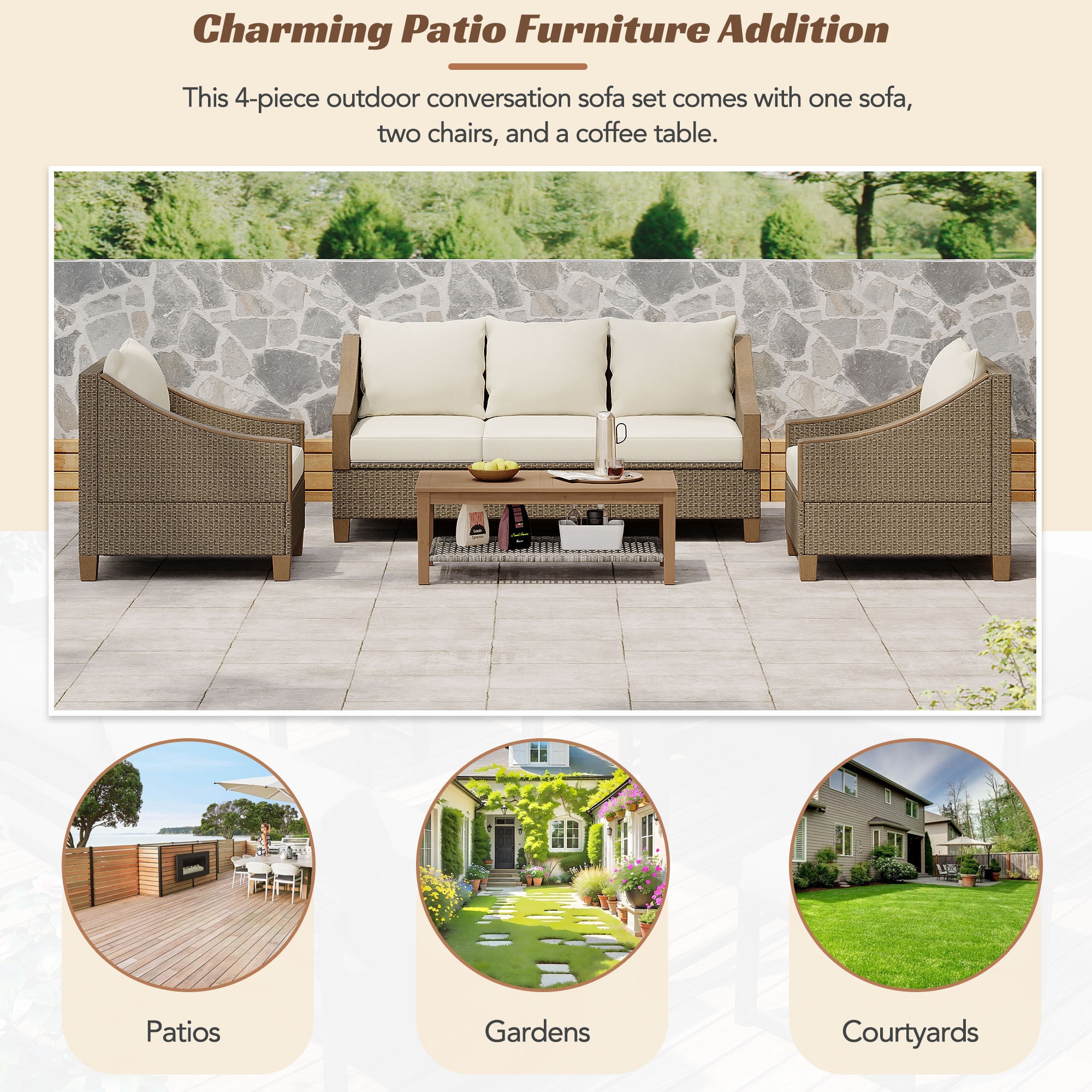 CASAINC CN-WFQ09-BR-RD Patio-Conversation-Sets - View #6