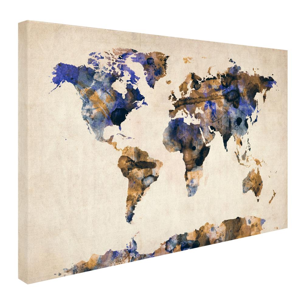 Trademark Fine Art Framed 30-in H x 47-in W Maps Print on Canvas in the ...