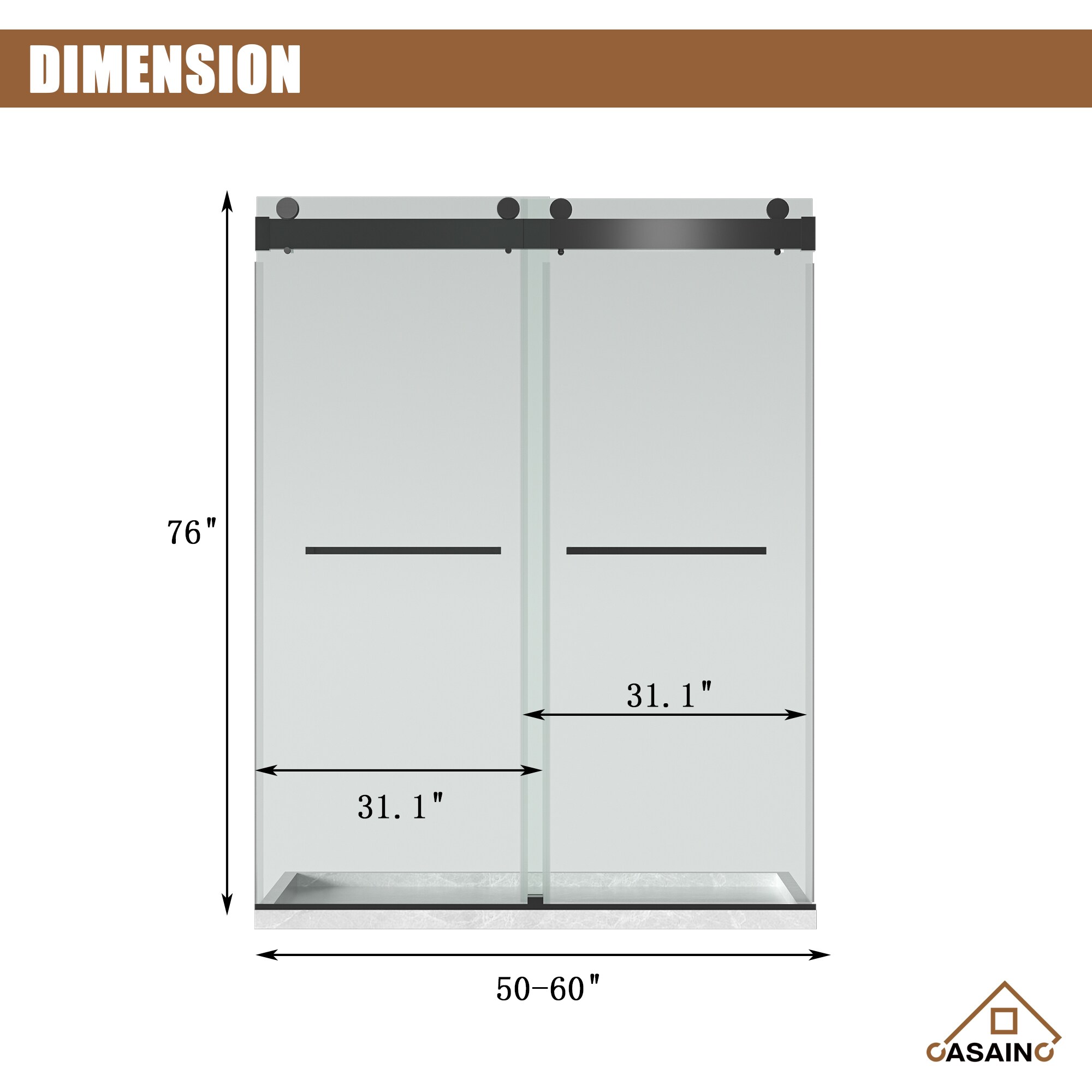 CASAINC CAMB03-60 Shower-Doors - View #5