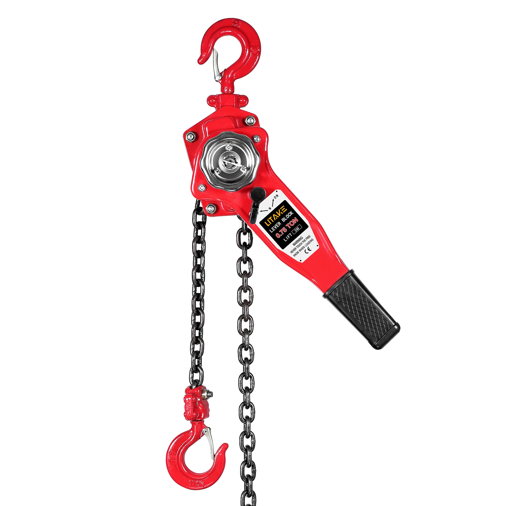Garvee 3/4 Ton 1650 lb Manual Lever Chain Block Hoist with 10 Ft G80 Steel Chain and 360 Degree Swivel Hooks