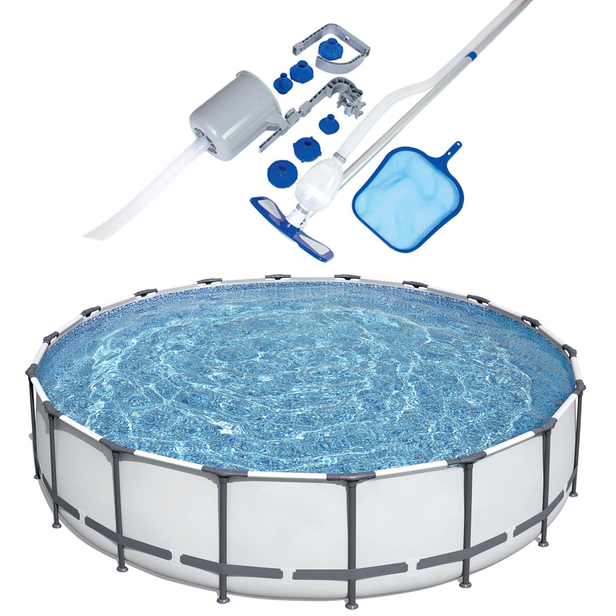 Bestway 147474 18-Feet x 18-Feet x 48-Inches Steel wall panels Round Above-Ground Pool with Filter Pump with Ladder