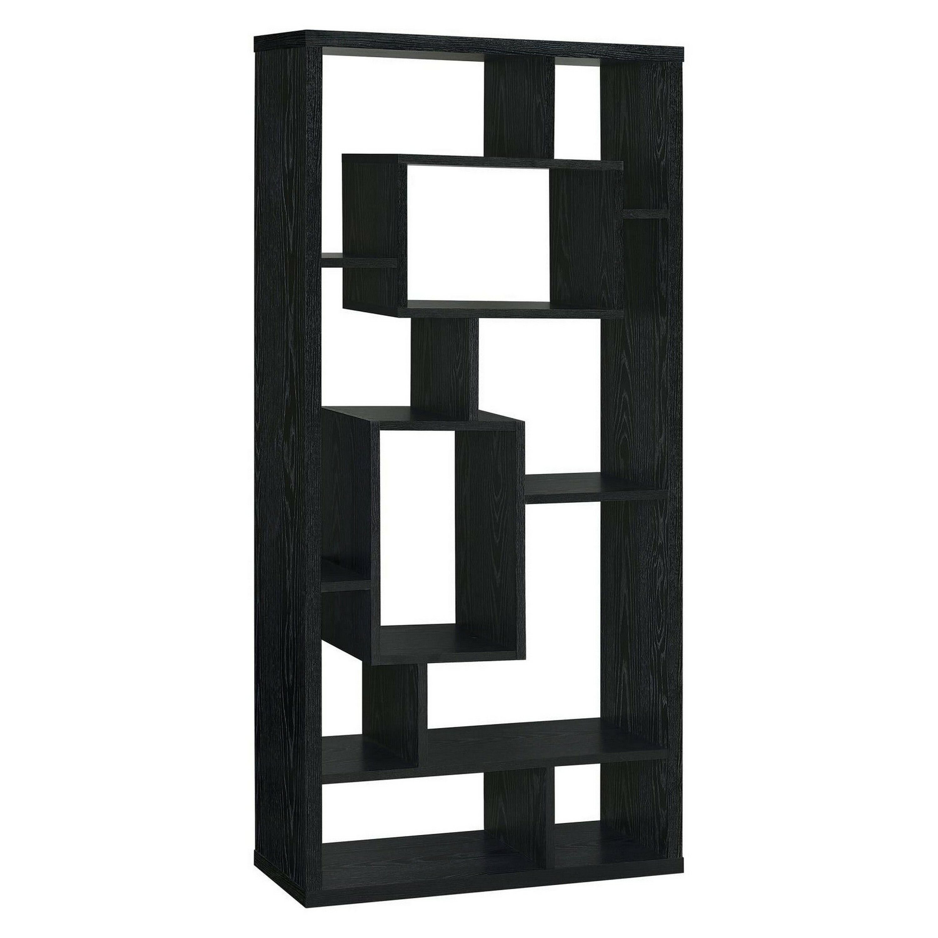 Benzara BM156232 Black Wood 10 -Shelf Bookcase ( 31.5-Inches W x 67-Inches H x 11.75-Inches D ) Finished