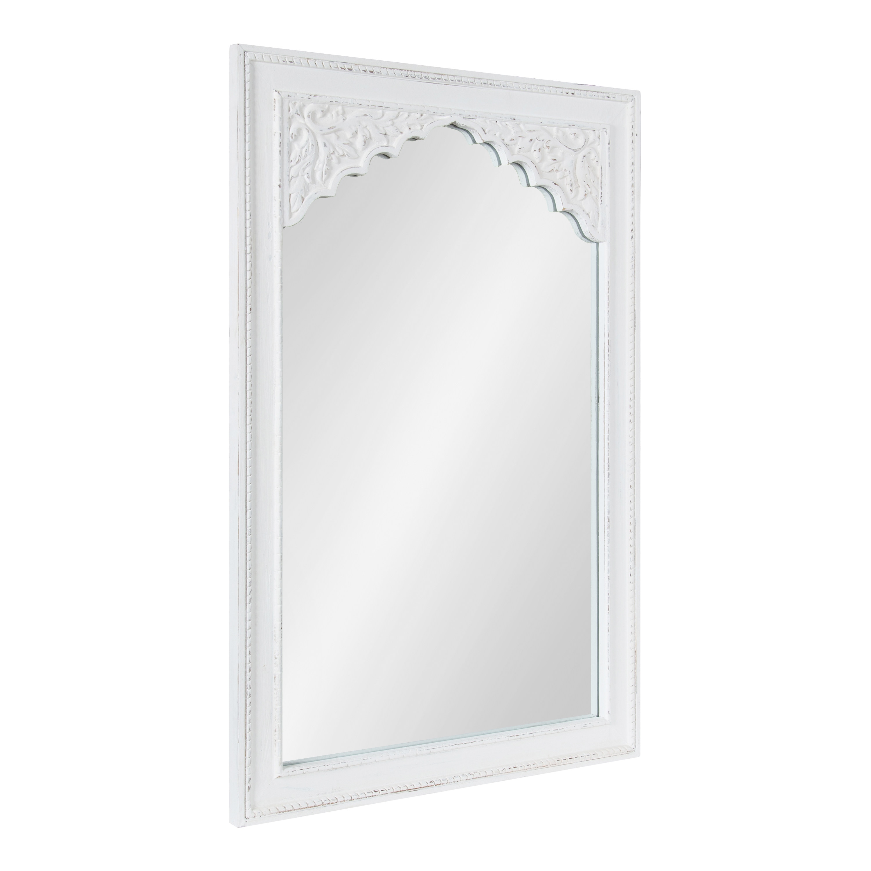 Kate and Laurel 219909 Shivani 24-in W x 36-in H White Framed Wall Mirror