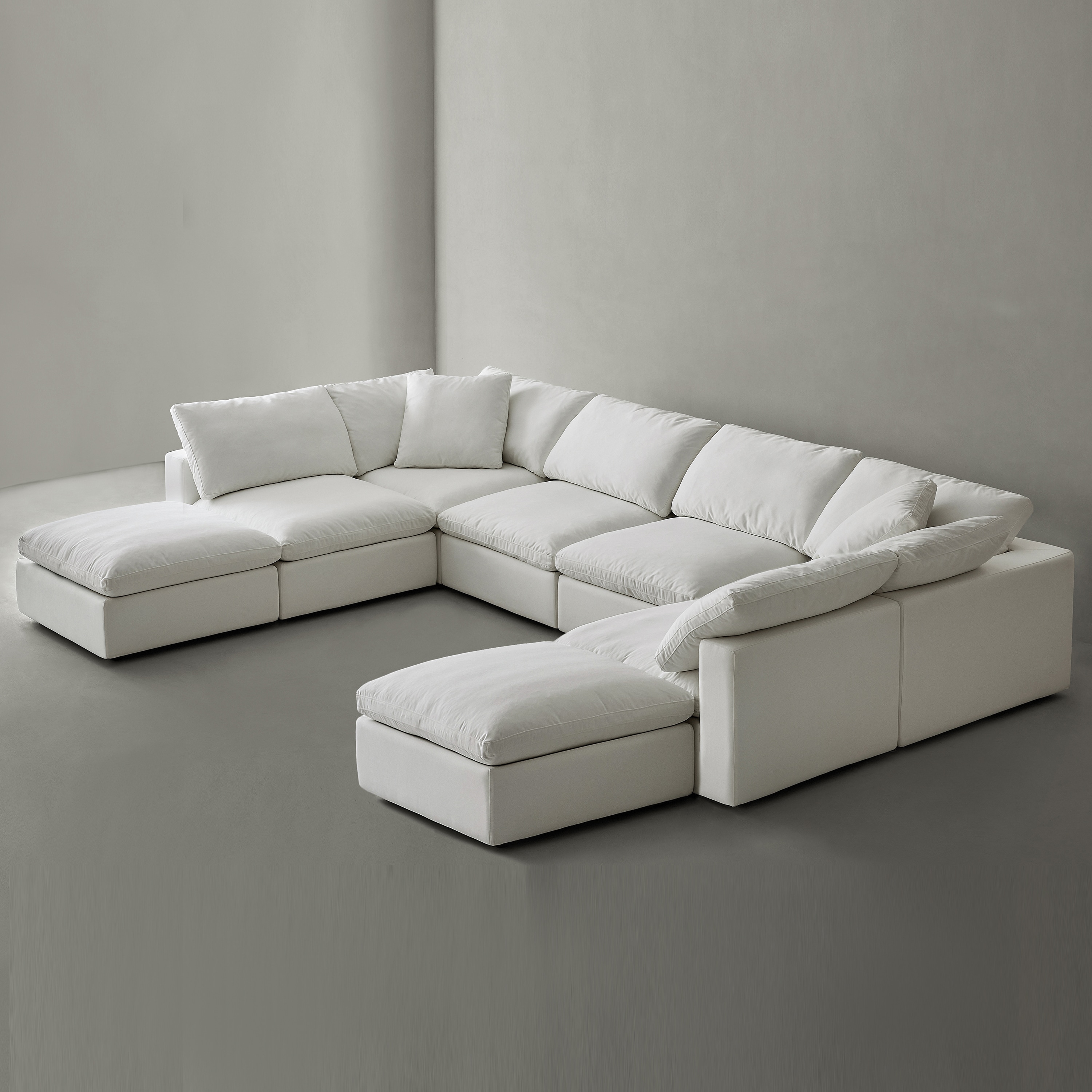  YSWZ6+2T-PW Sofa 157-in W Casual Pearl White Linen 6+seats Sofa with Slipcover