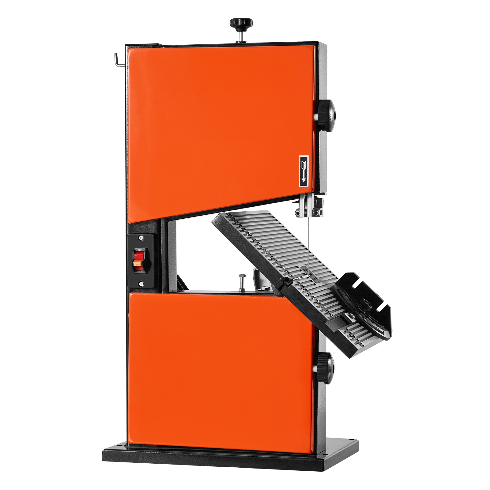 VEVOR Band Saw 9-Inch Woodworking Benchtop Bandsaw with 1/2 HP Motor 3.5-Inch Max Cutting Height 11.8 x 11.8 in Cast Aluminum Table 0-45 degrees Tilting Range with Miter Gauge Fence for Woodworking