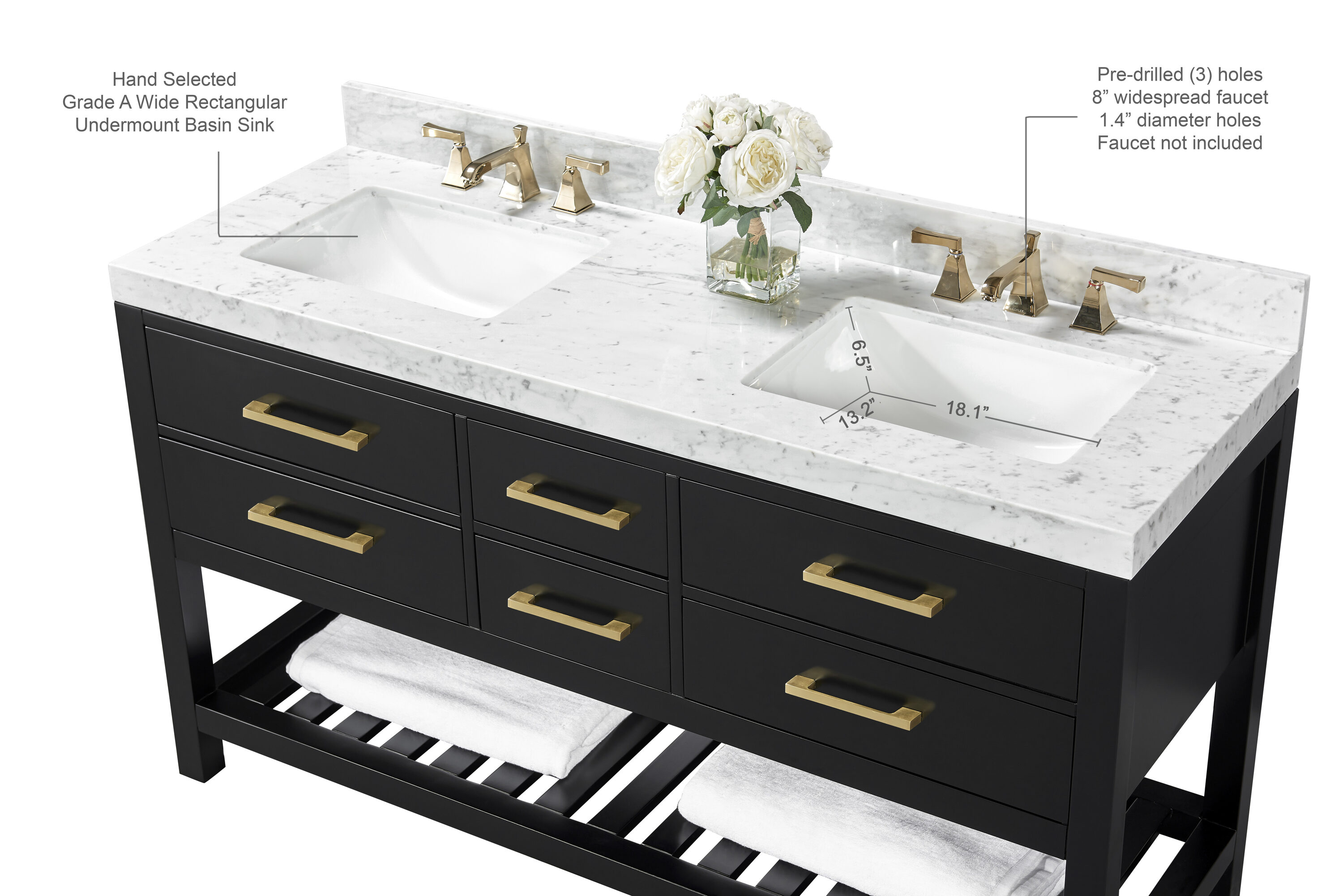 Ancerre Designs VTSELIZABETH60BOCWGD Bath-Vanity-Combo - View #7