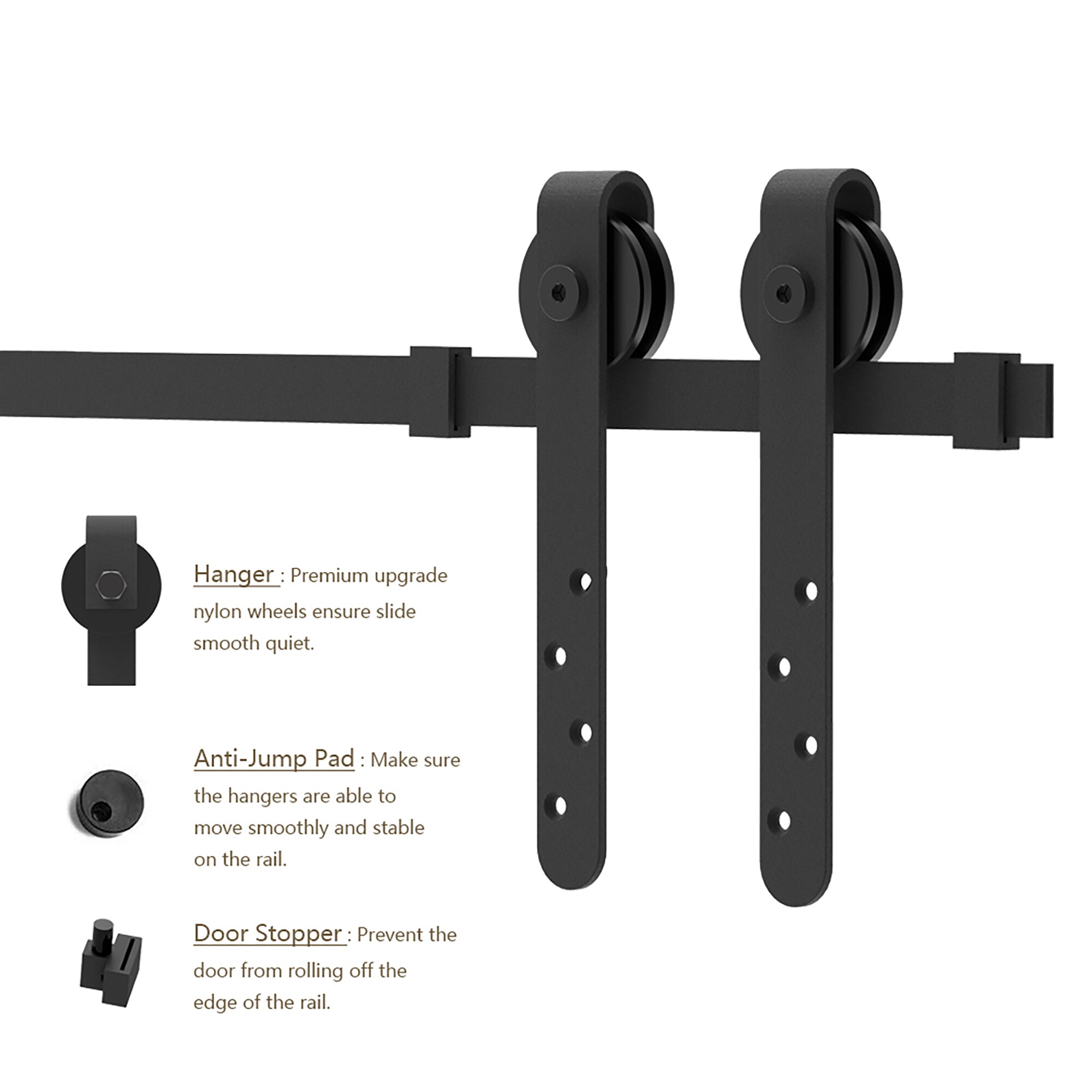 Clihome X0027GRCMZ-LTC Barn-Door-Roller-Kits - View #4