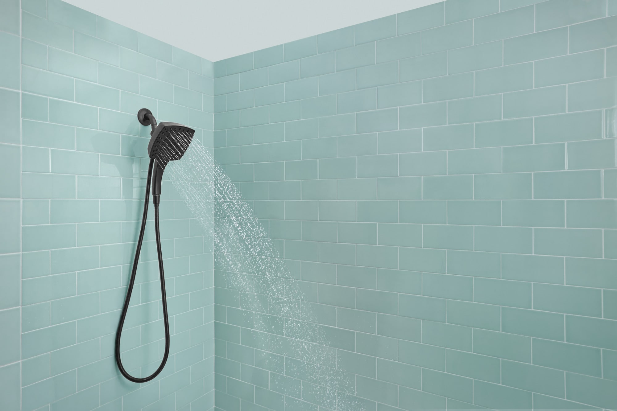 Matte Black Stainless Steel Dual Handheld Wall Mount Shower