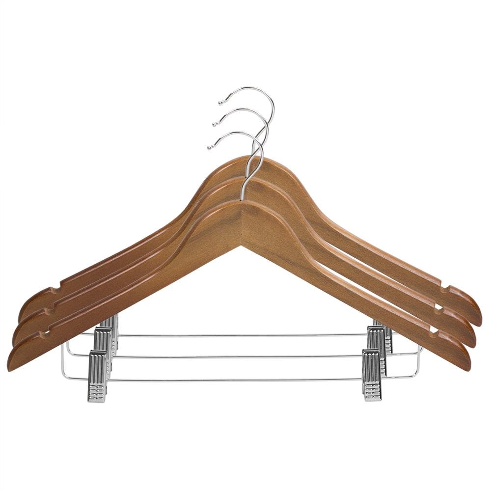 Home Basics Wooden Clothes Hangers, 5 Pack
