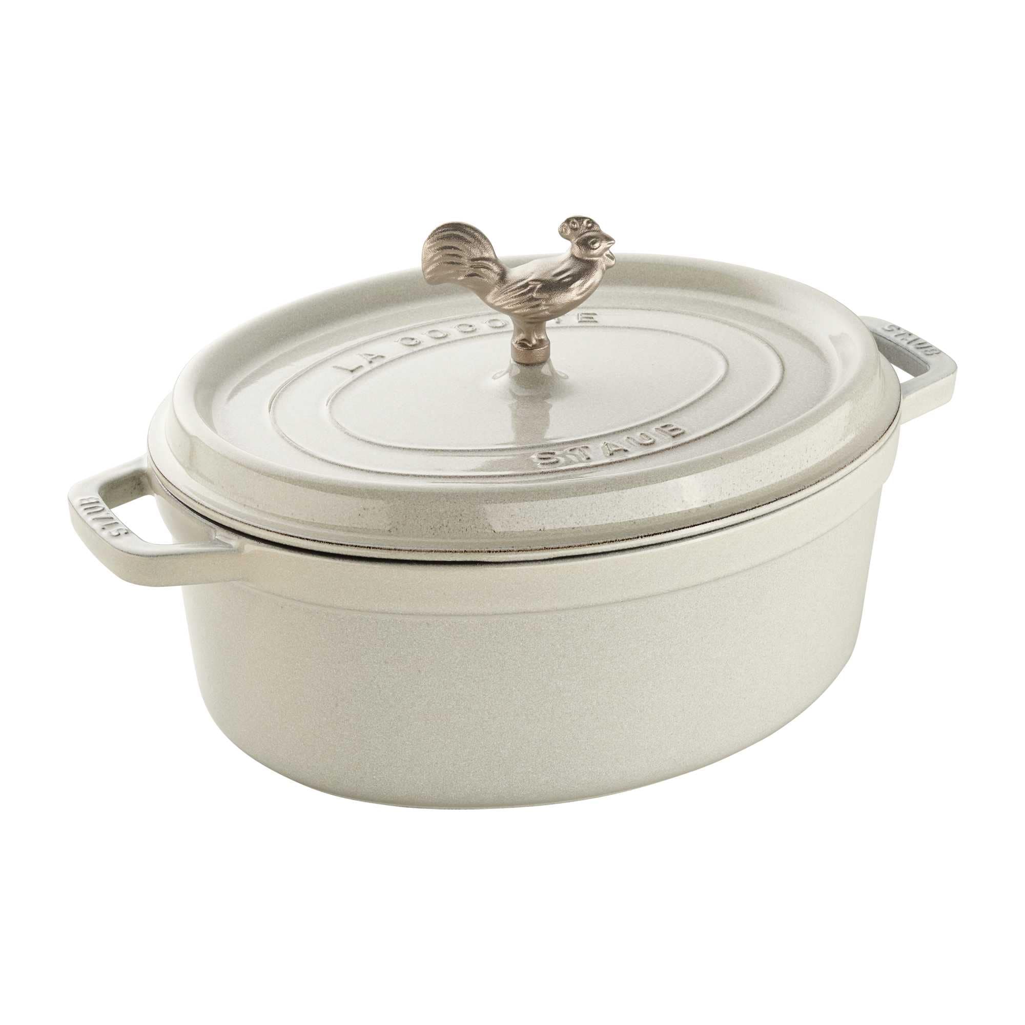 STAUB 15000202  Cast Iron 5.75qt Coq au Vin Cocotte  White Truffle