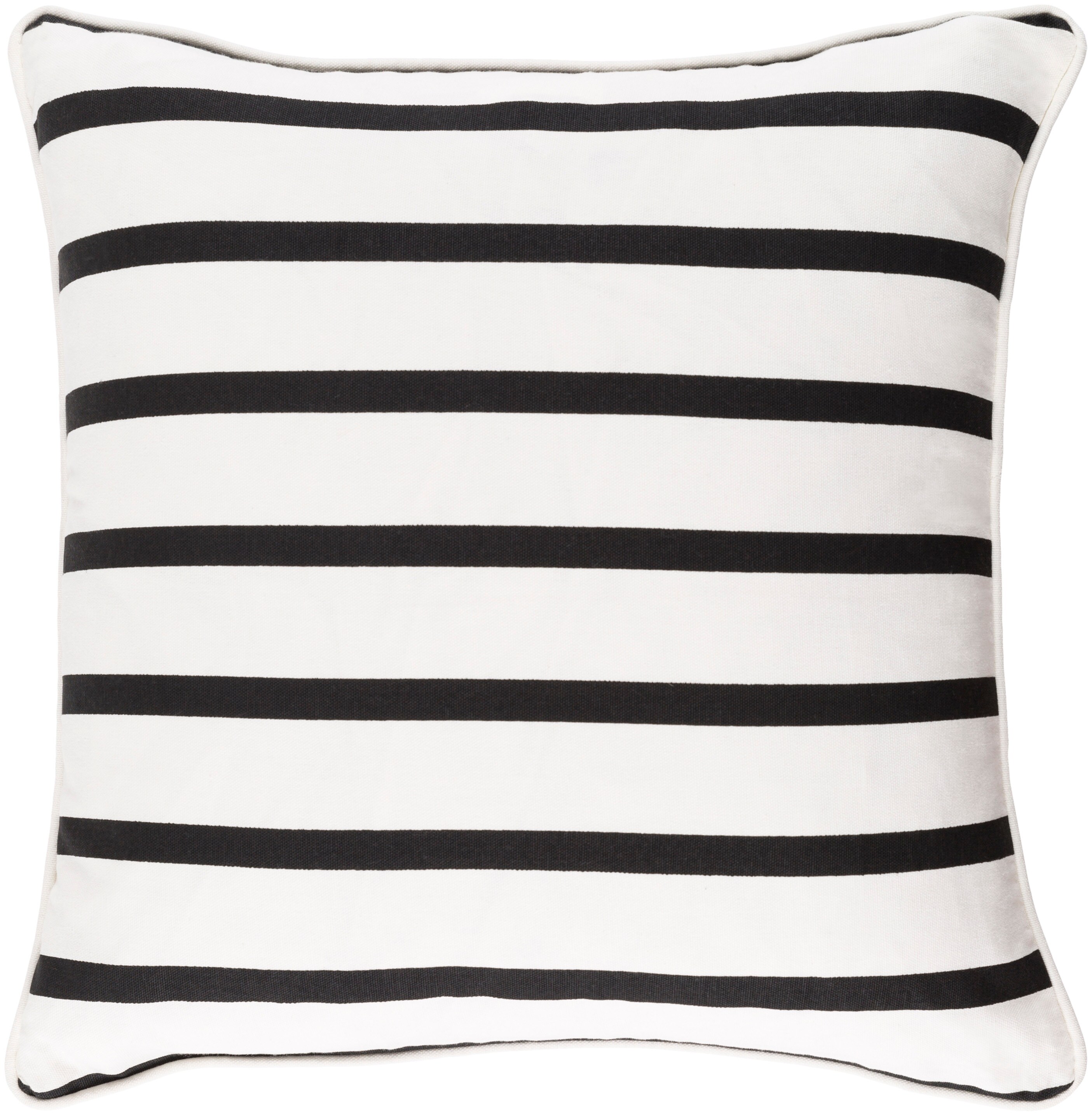 Surya GLYP7076-1818P Glyph 18-in x 18-in Black Square Indoor Decorative Pillow