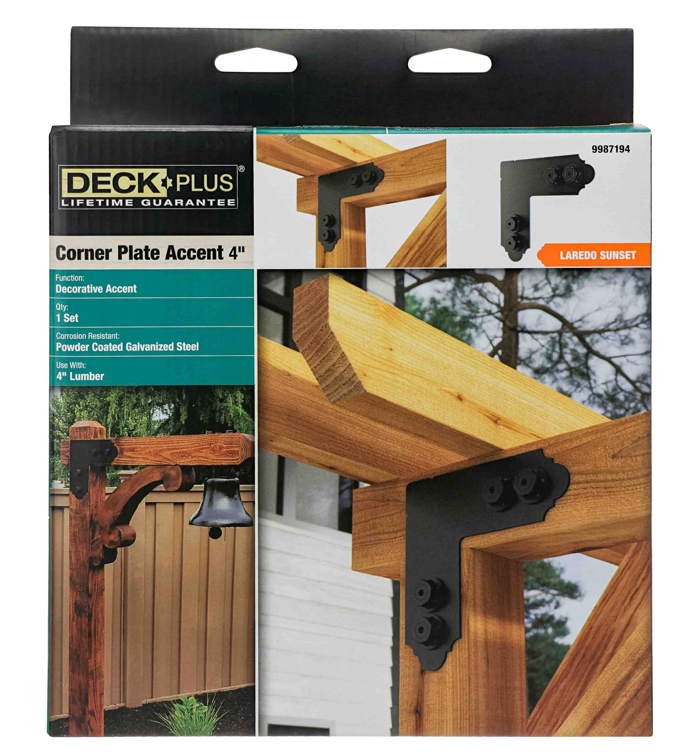 Deck Plus 9987194 Laredo Sunset 4-in 14 -Gauge Powder-coated Steel L-strap Wood to wood