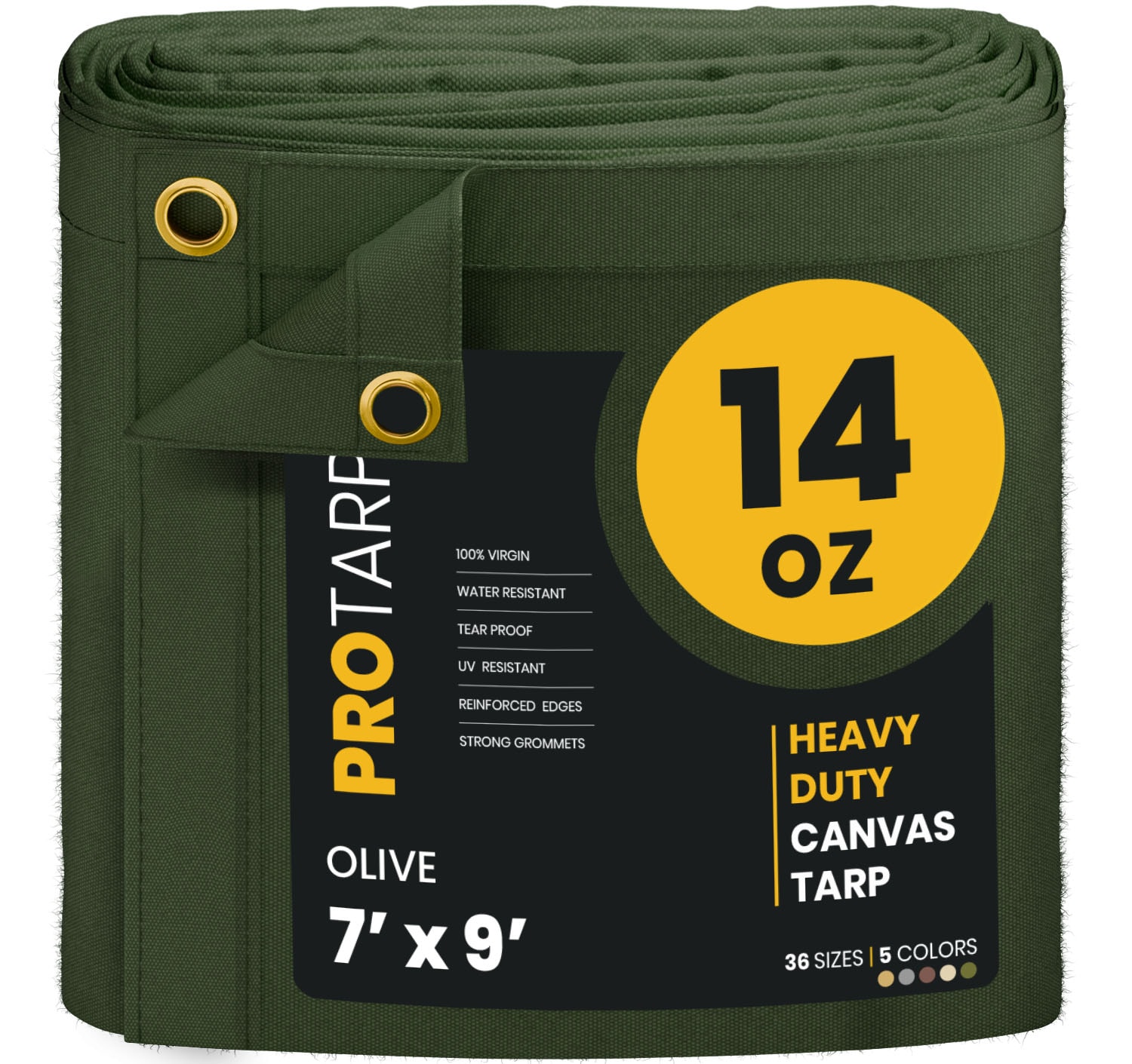 PROTARP PT-303-7X9 7-ft x 9-ft Green Waterproof Standard Polyester 25-mil Tarp