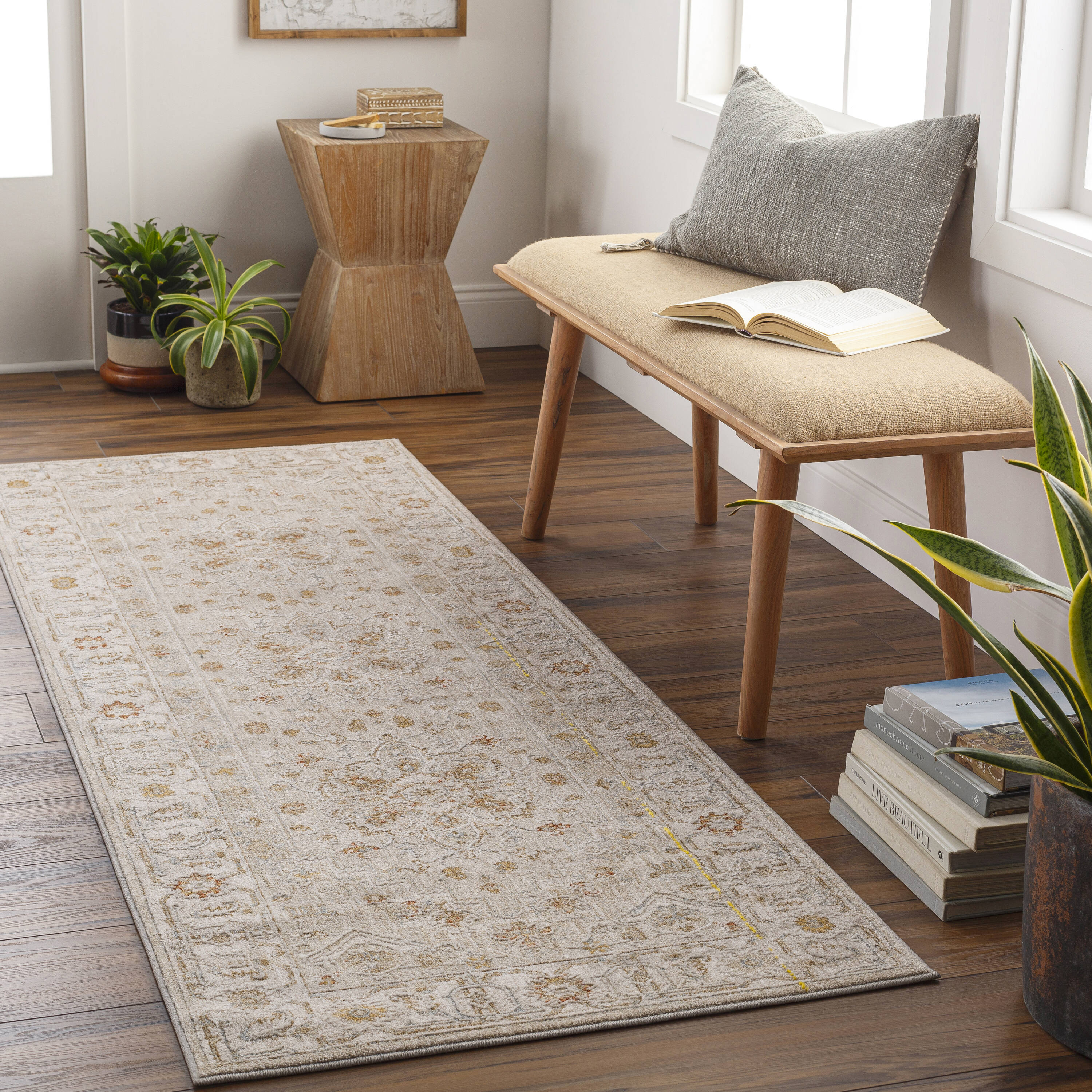 Avant Garde 3 x 10 (ft) Flatweave Polyester Sage Rectangular Indoor Medallion Oriental Spot Clean Only Pet Friendly Runner rug