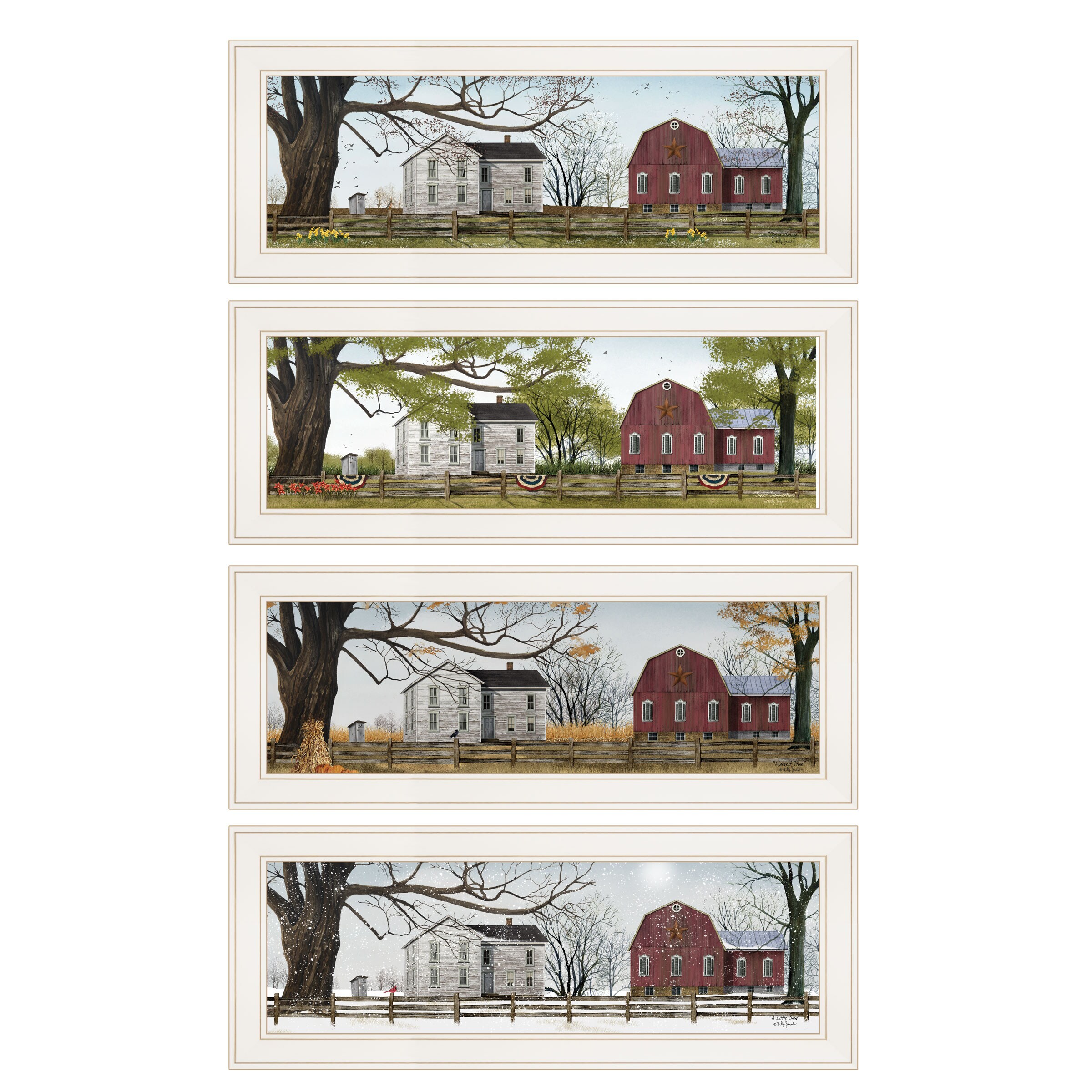 Trendy Decor 4U V274-226G Four Seasons Collection Ii Billy Jacobs Gray Wood Framed 9-in H x 21-in W Vintage/Retro Paper Print