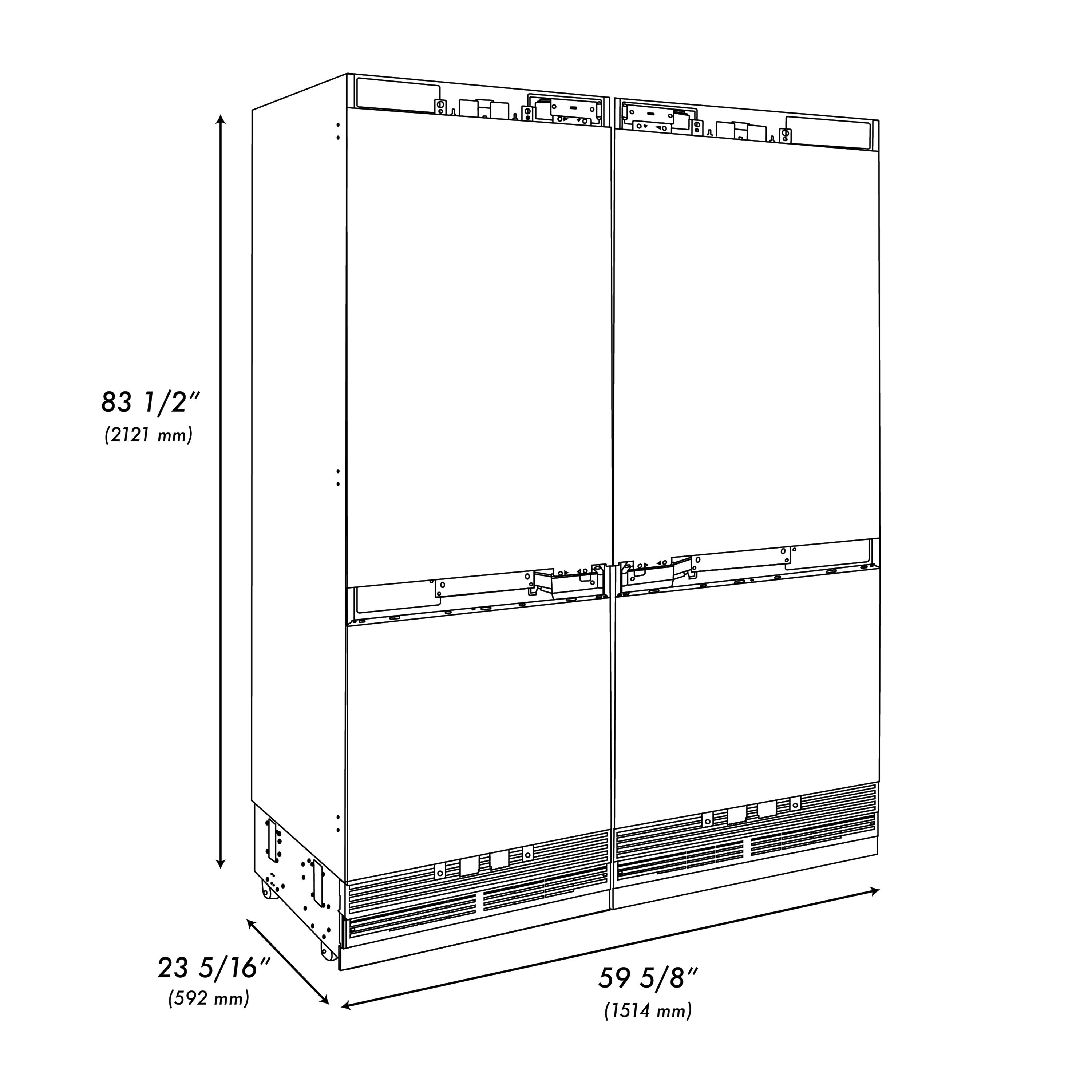 ZLINE KITCHEN & BATH Counter-depth 32.2-cu ft 4-Door Built-In French ...